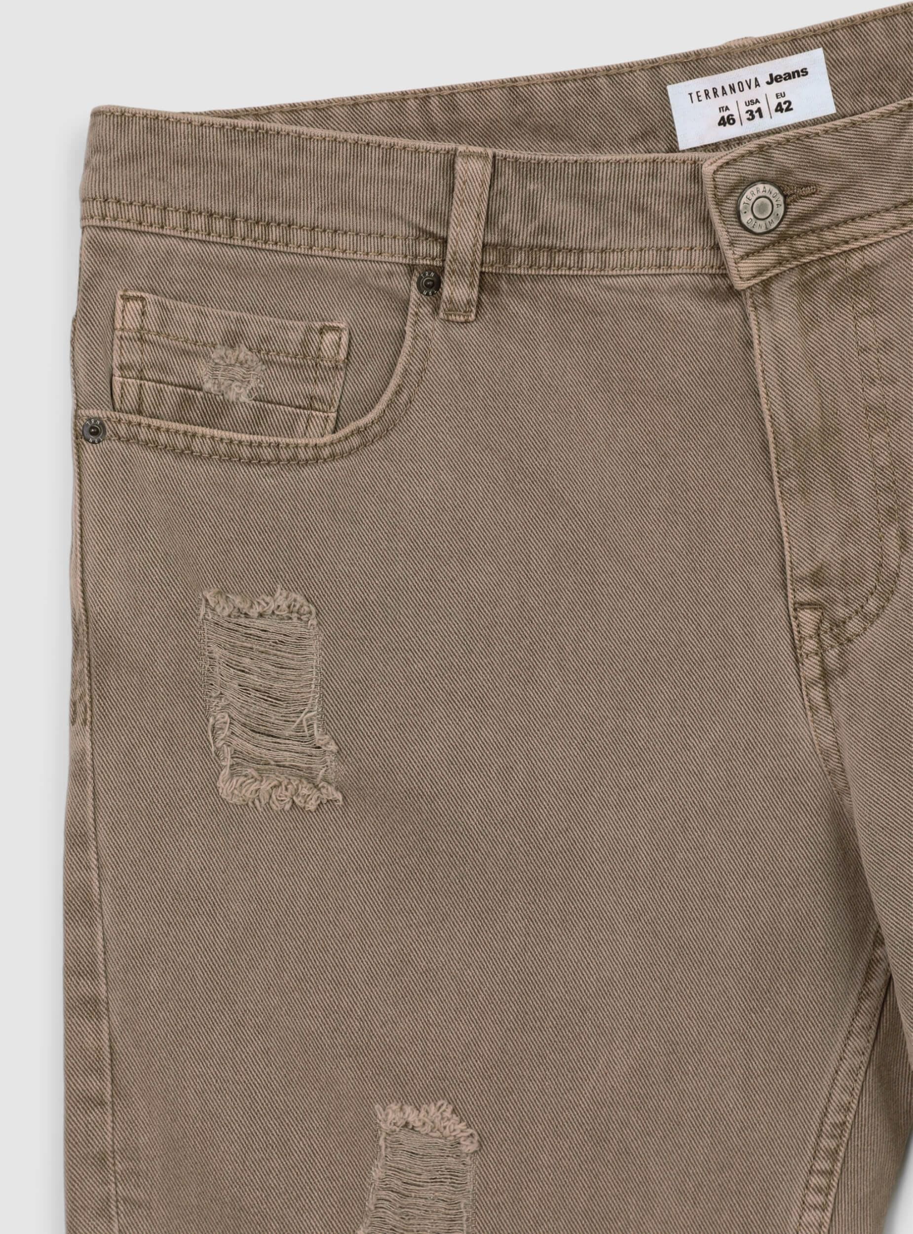 Bermuda in denim con strappi - Image 5