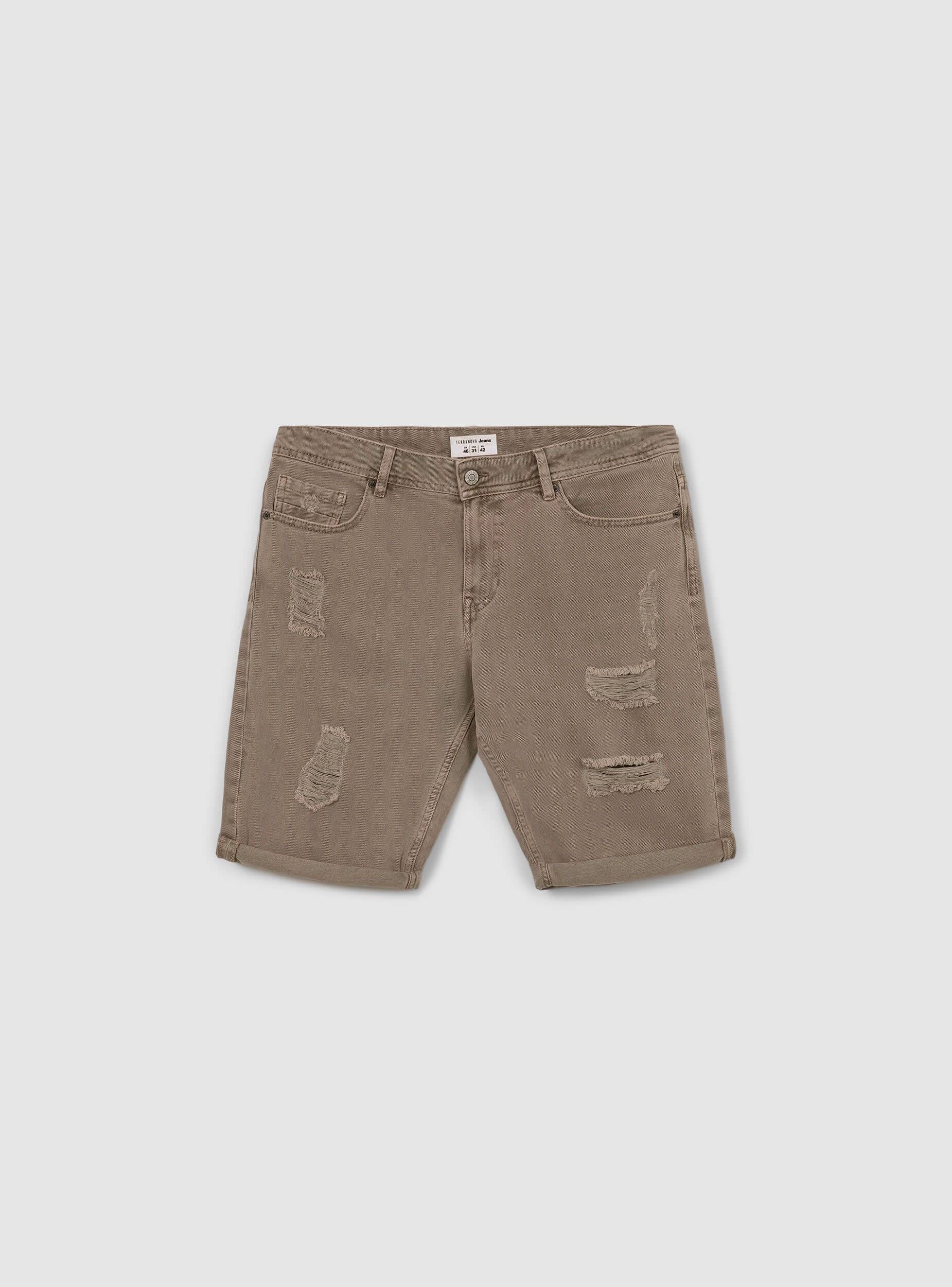 Bermuda in denim con strappi - Image 6