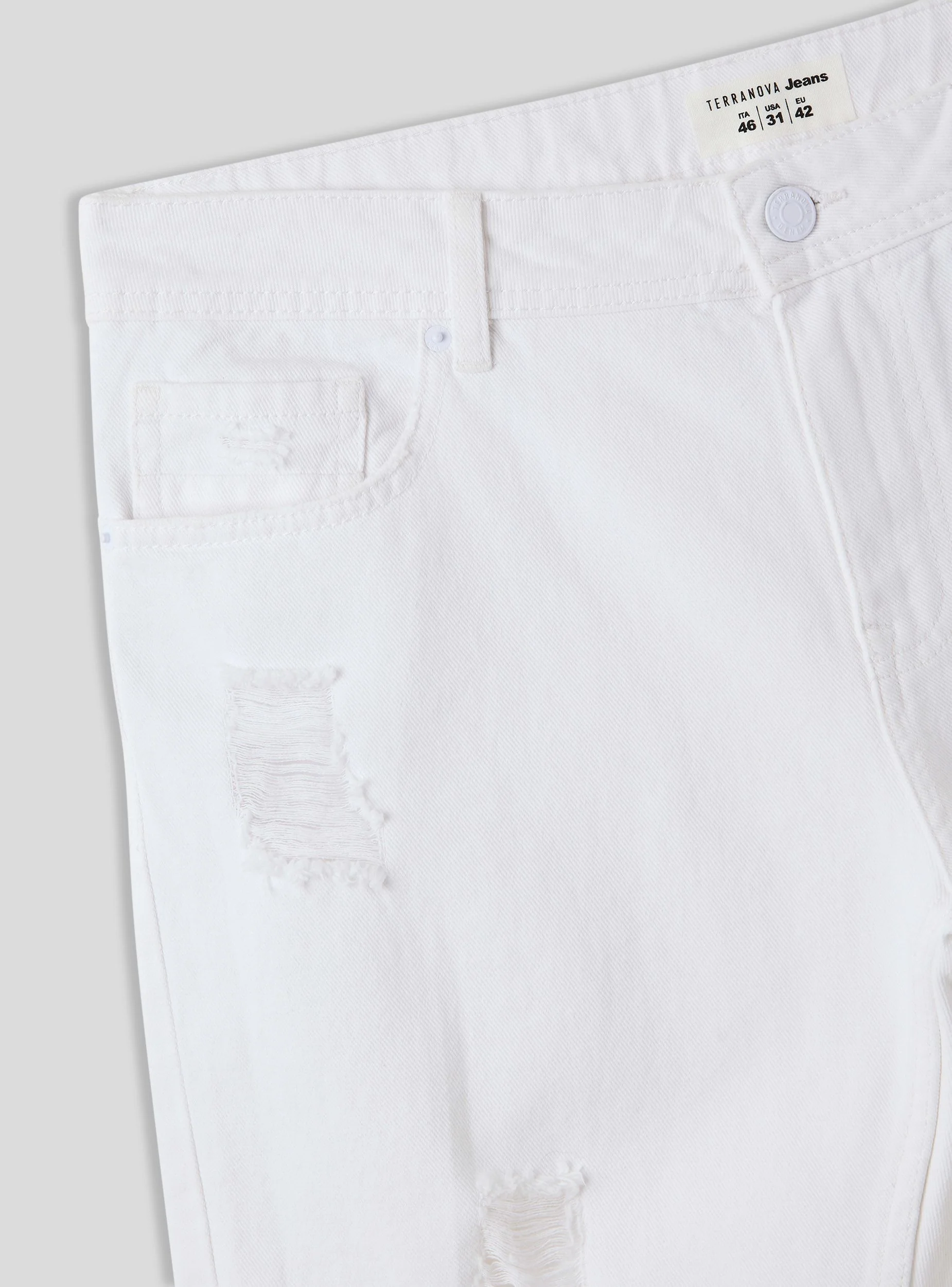 Bermuda in denim con strappi - Image 5