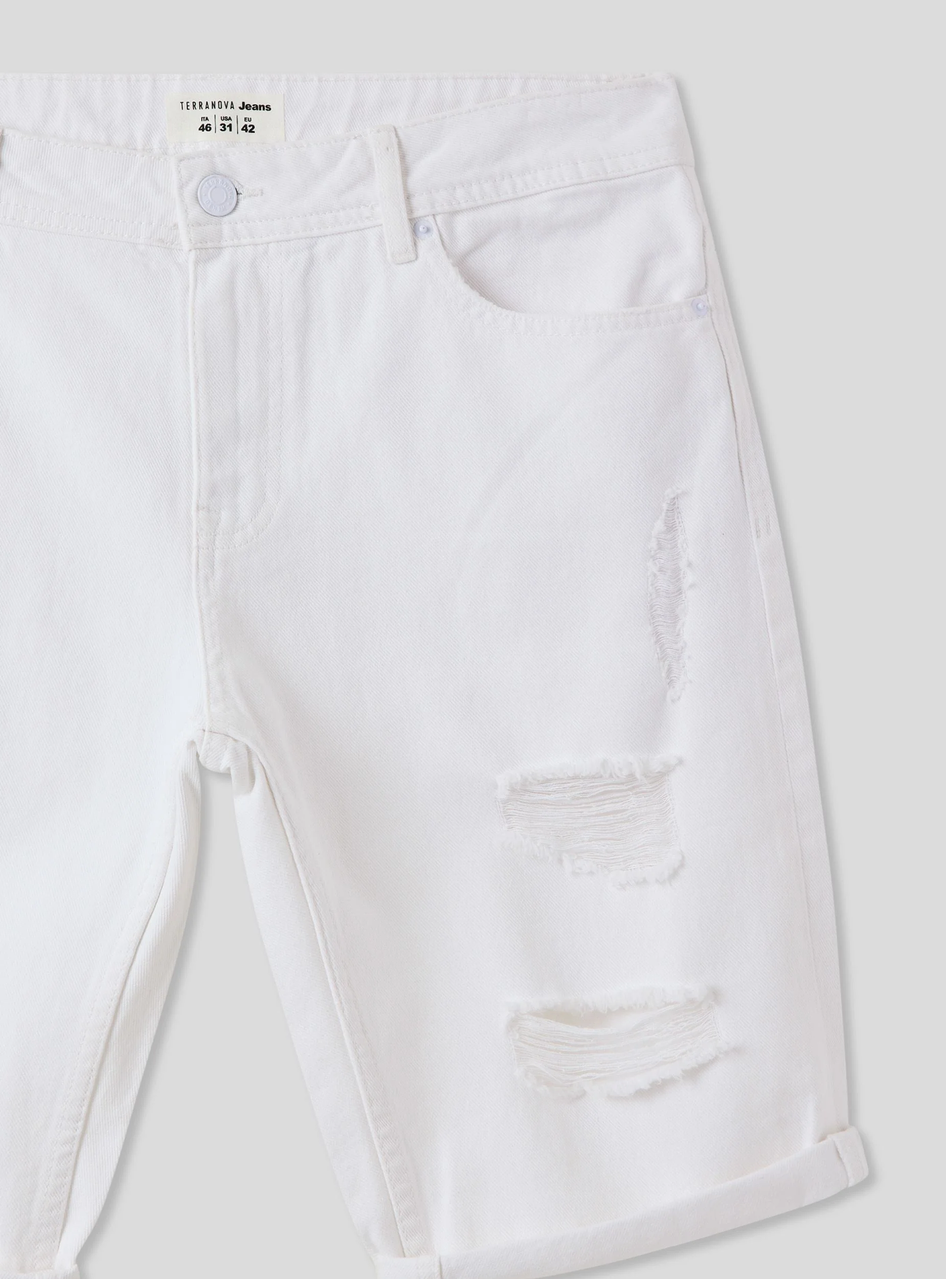 Bermuda in denim con strappi - Image 6