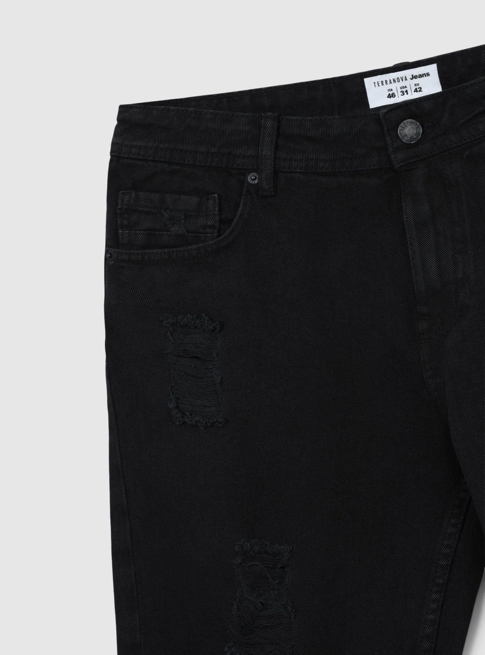 Bermuda in denim con strappi - Image 4
