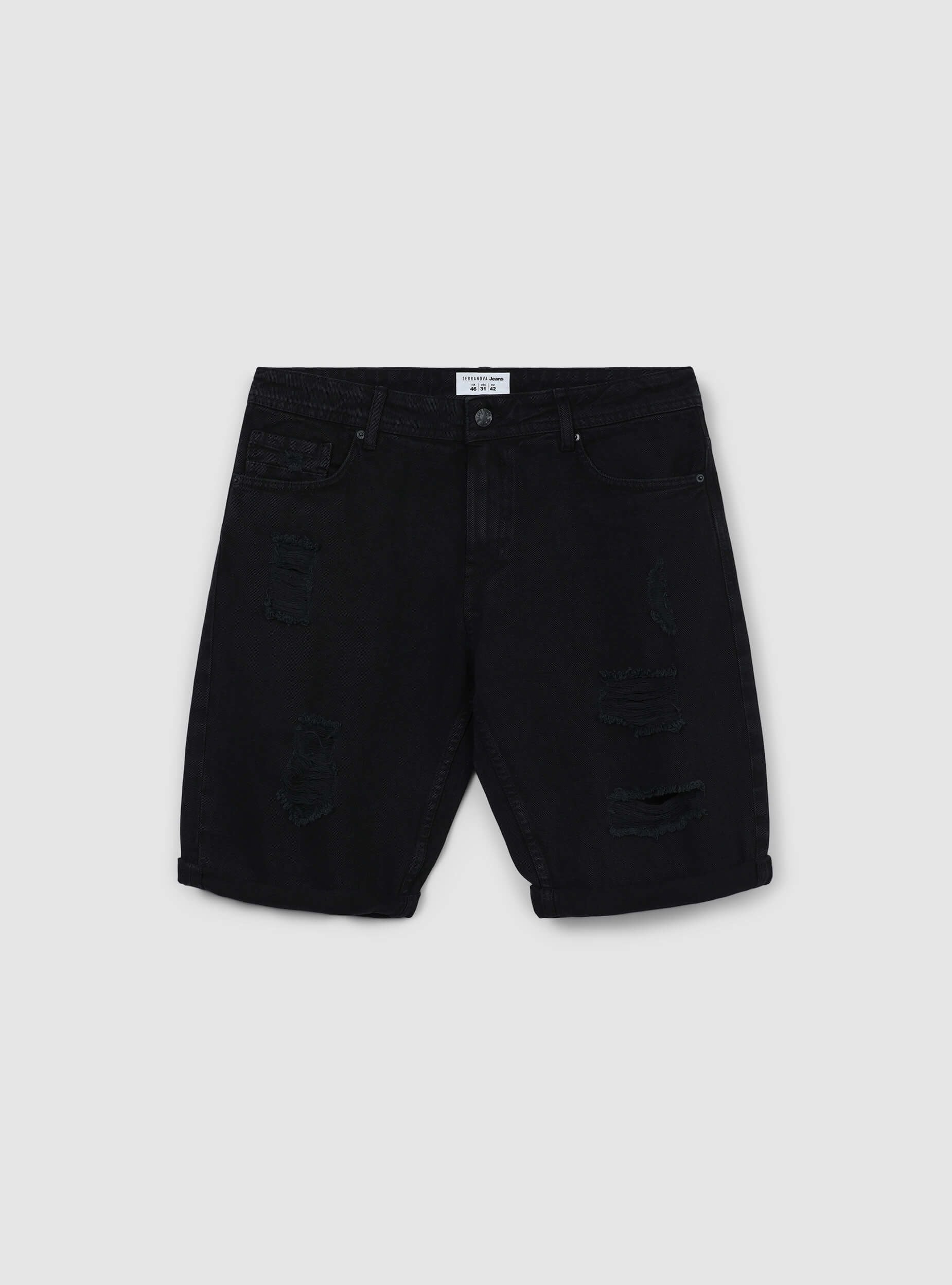 Bermuda in denim con strappi - Image 6