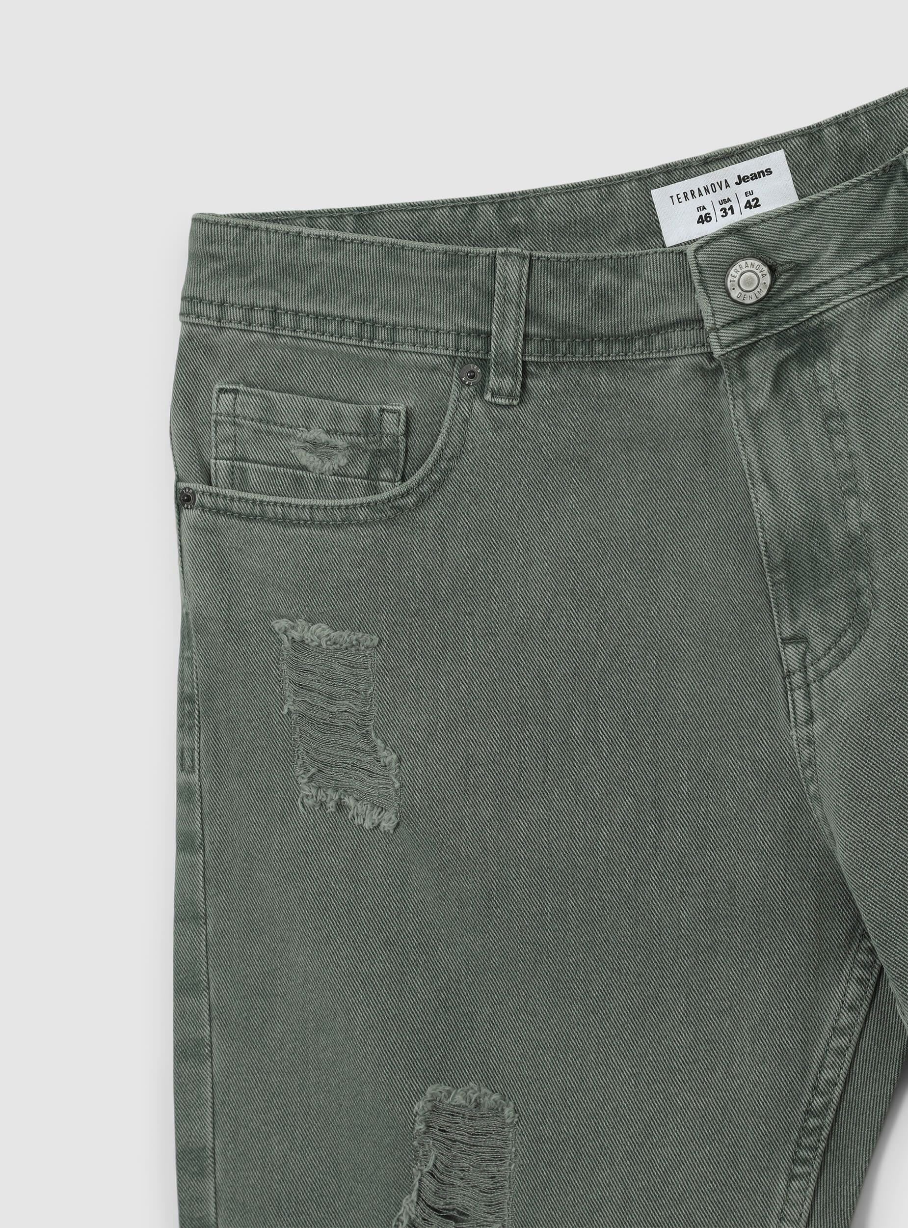 Bermuda in denim con strappi - Image 5