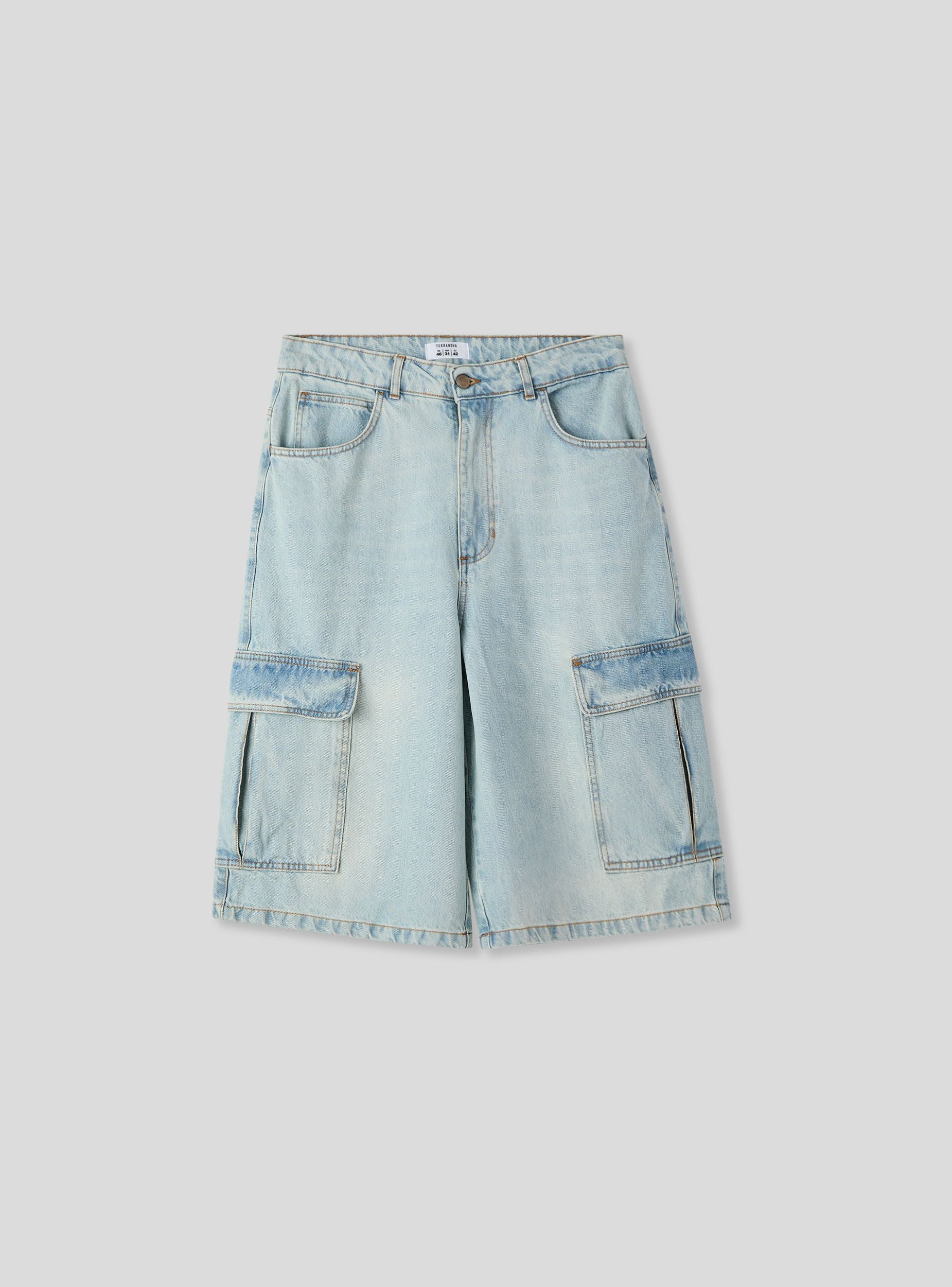 Bermuda jeans super baggy cargo - Image 4