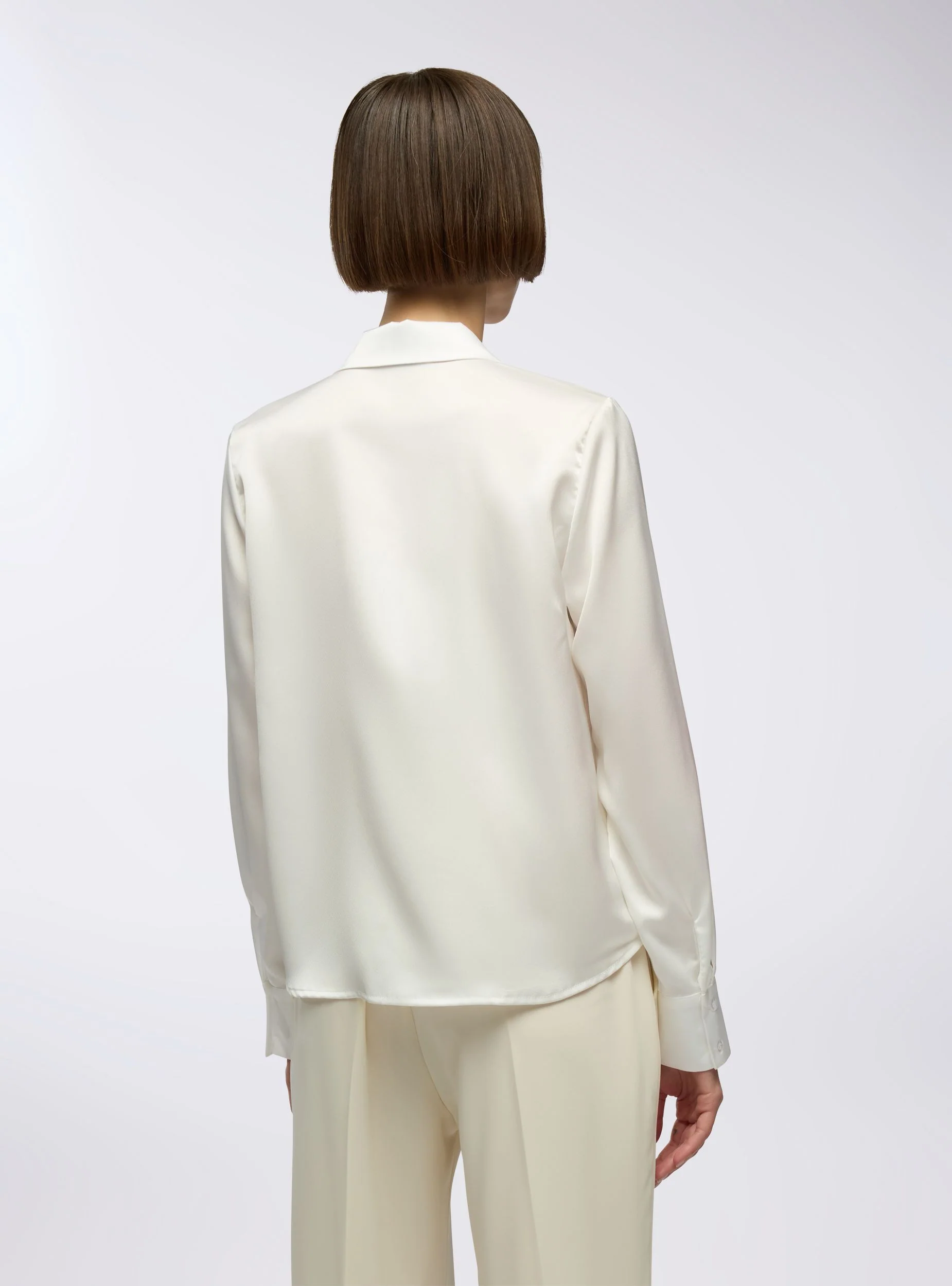 Blusa con revers effetto raso - Image 4