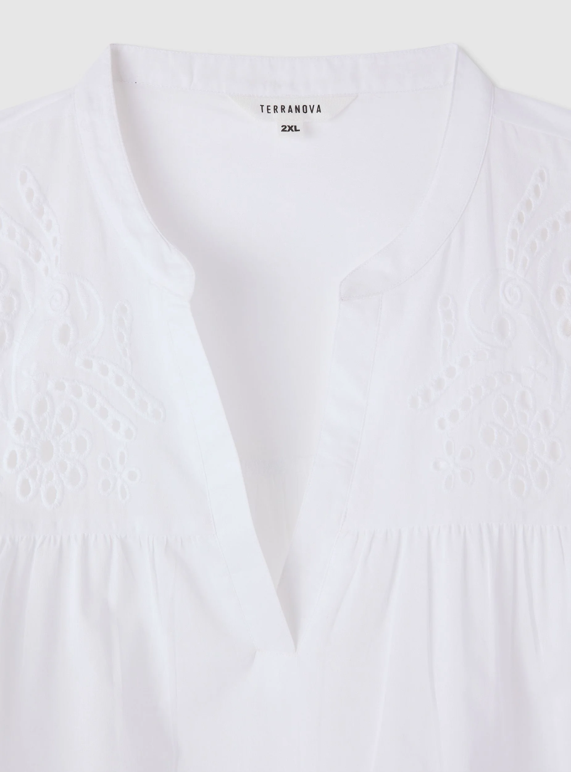 Blusa con ricami floreali e scollo a V - Image 7