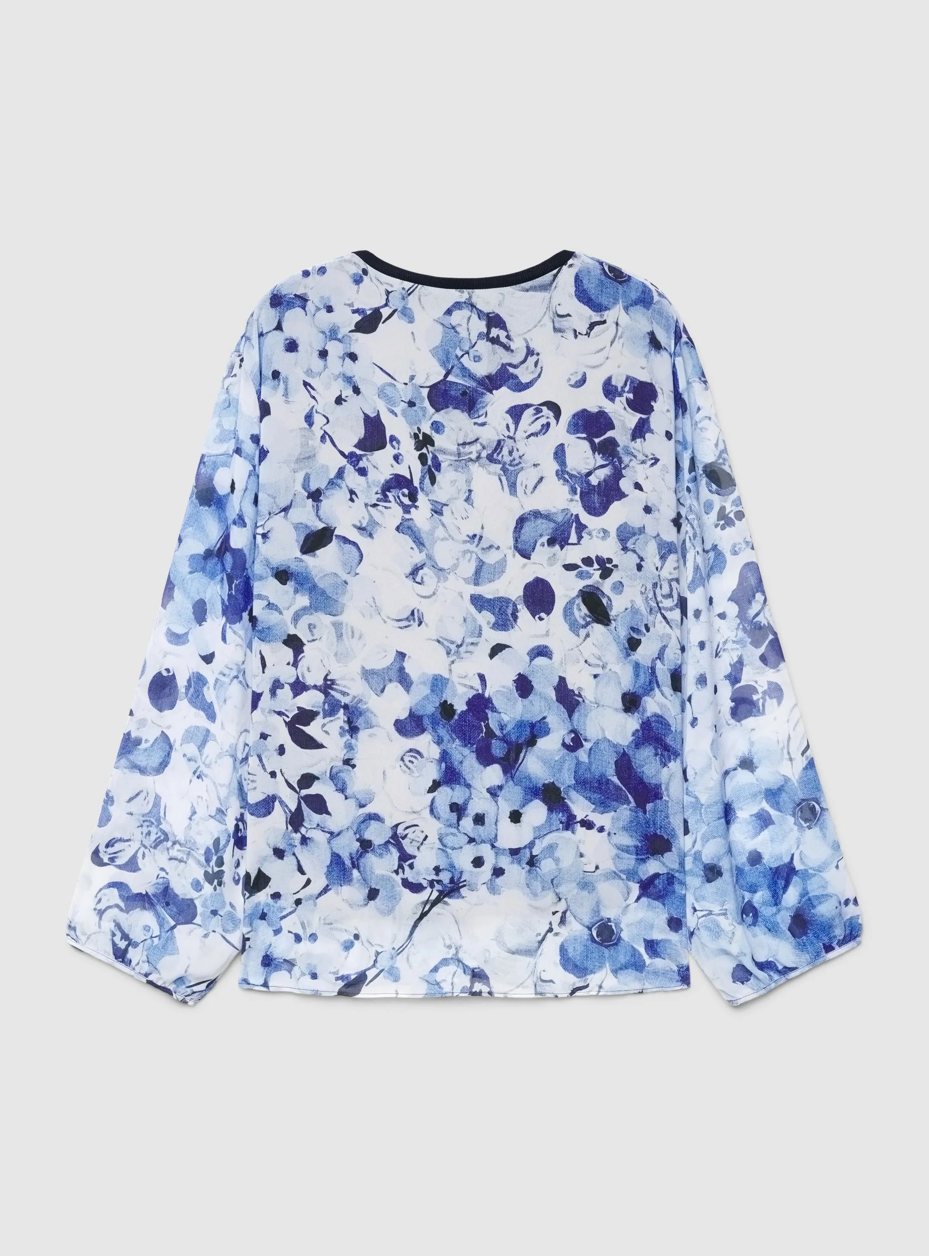 Blusa con scollo a V a fiori - Image 4
