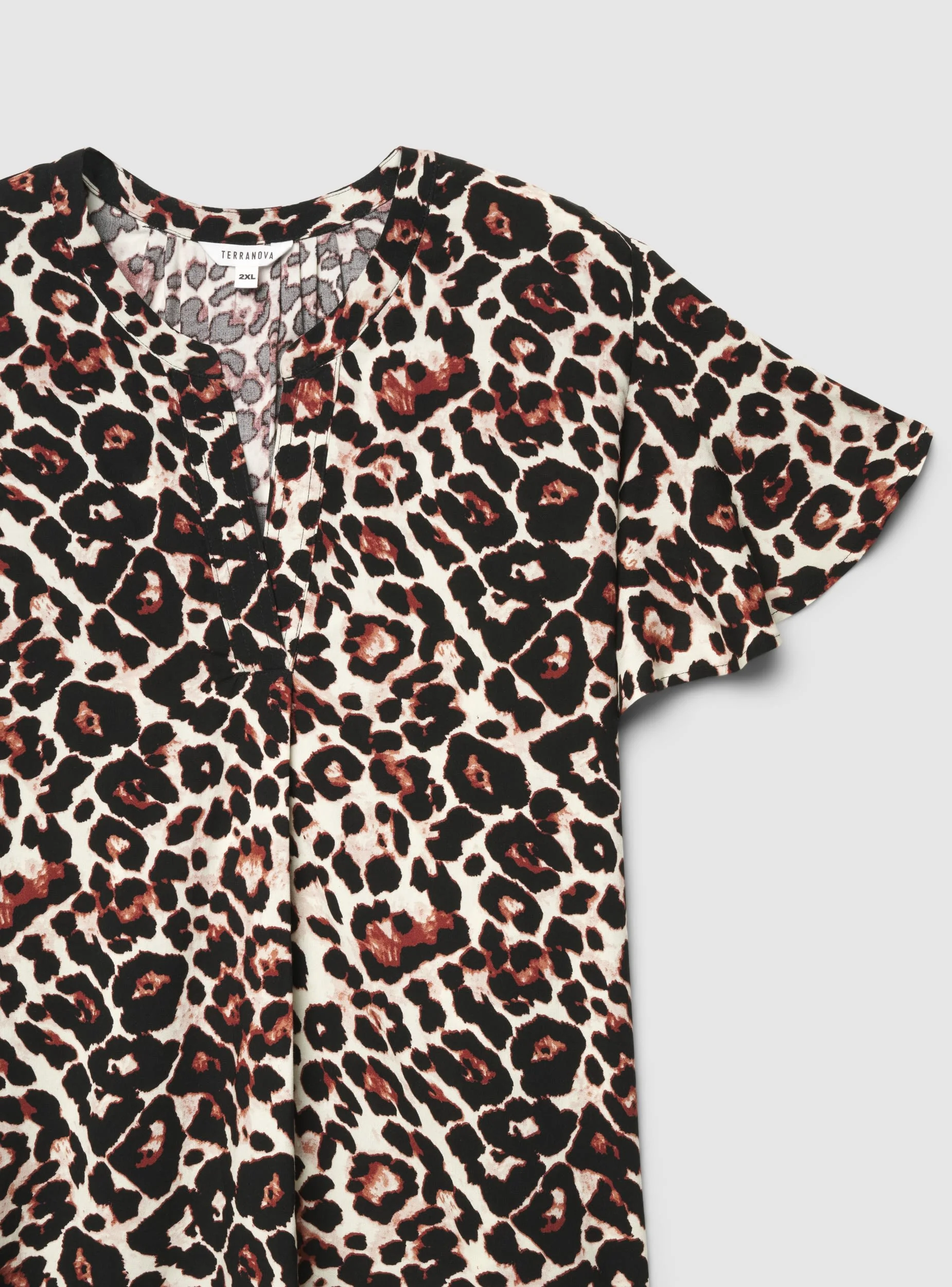 Blusa con scollo a V animalier - Image 7
