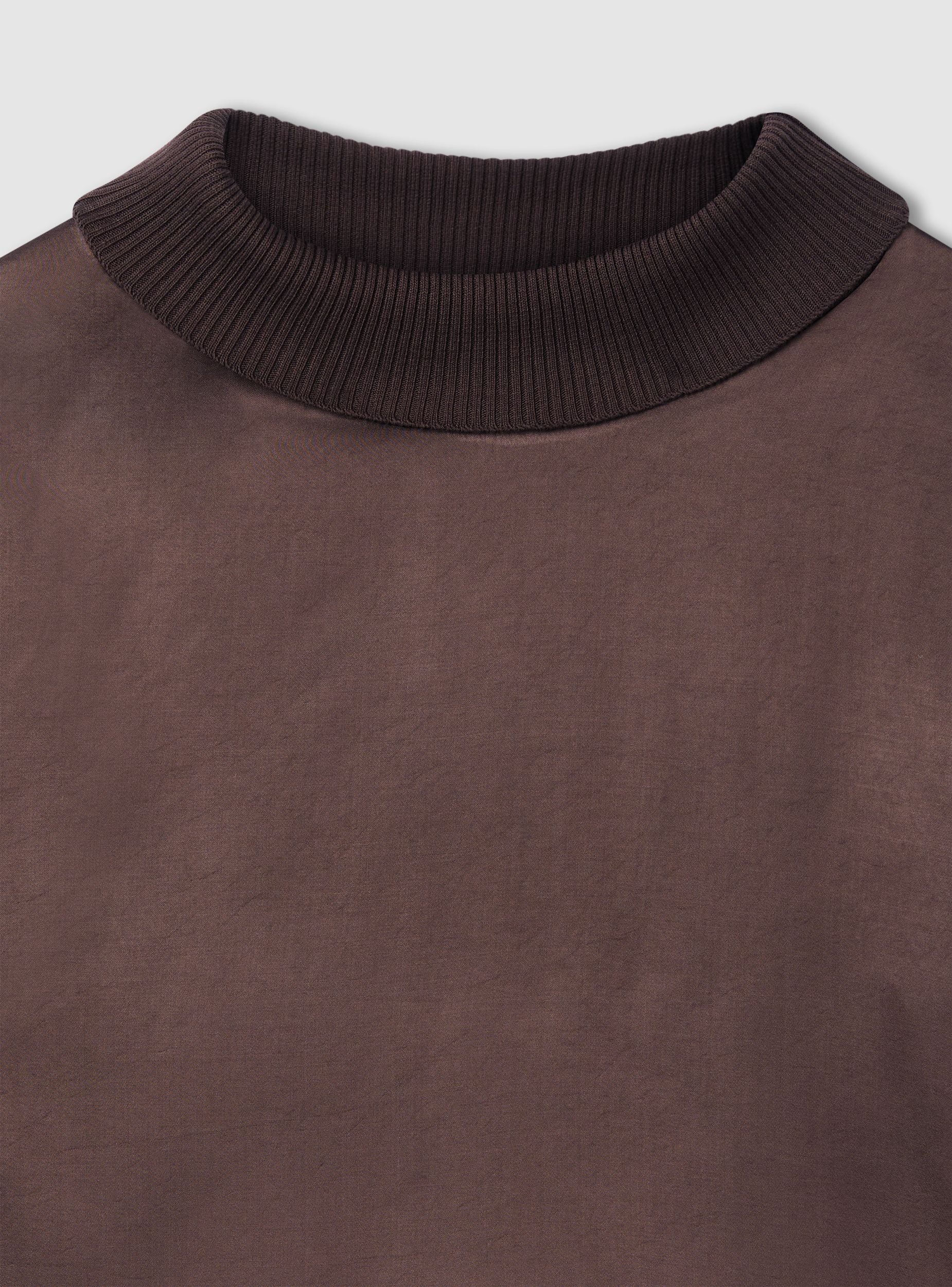 Blusa effetto raso con collo in maglia - Image 6