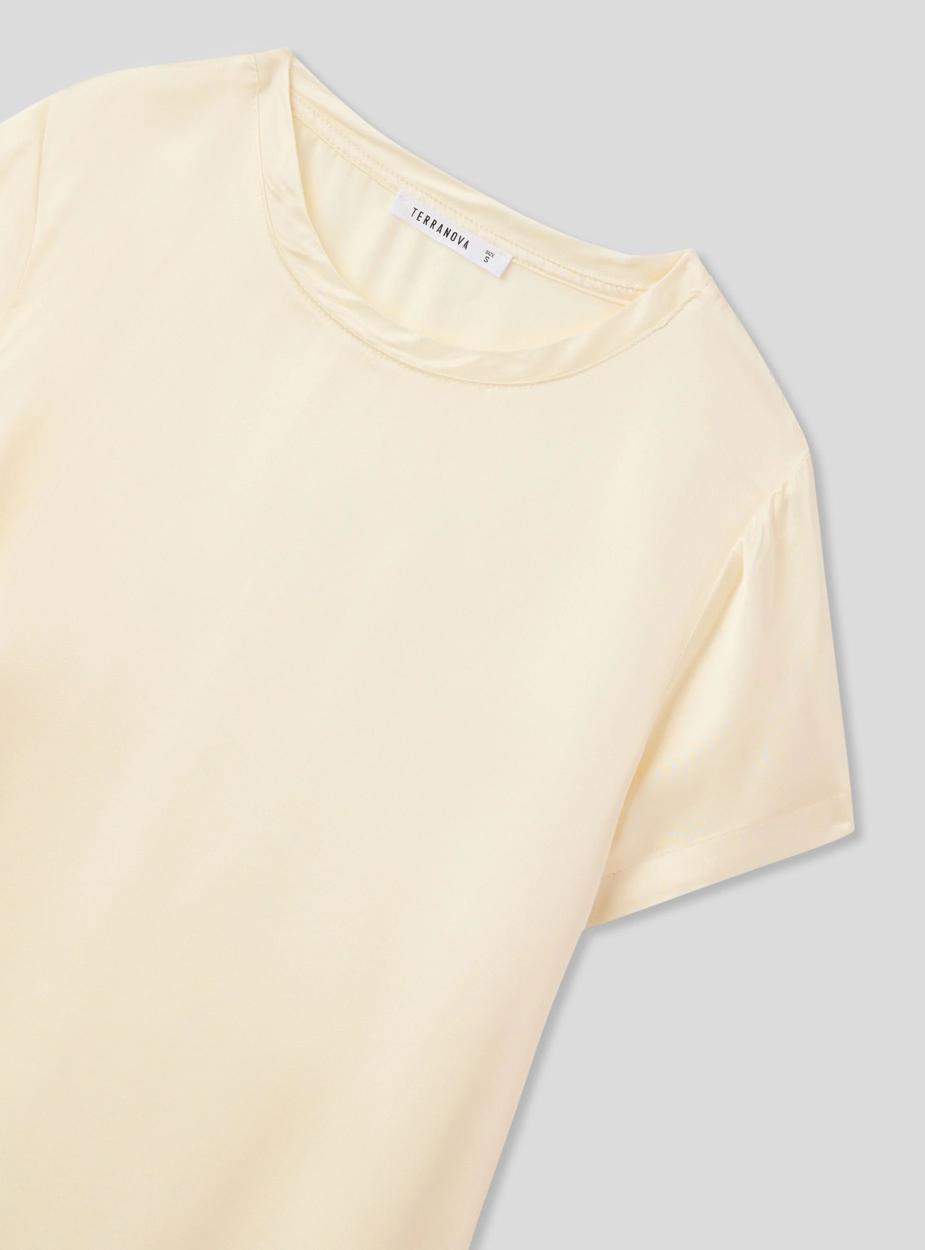 Blusa effetto raso maniche corte - Image 5
