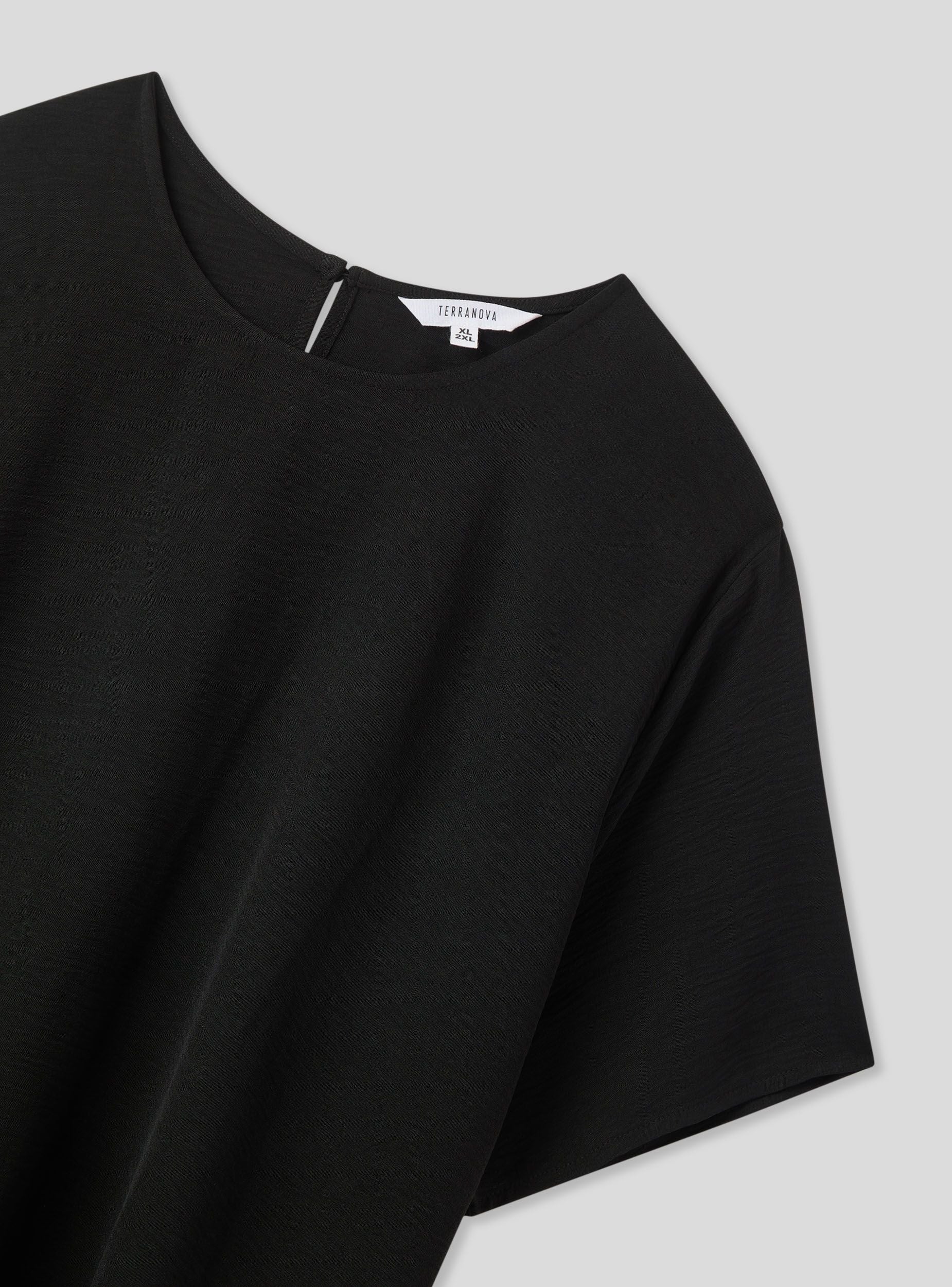 Blusa maniche corte tinta unita - Image 5