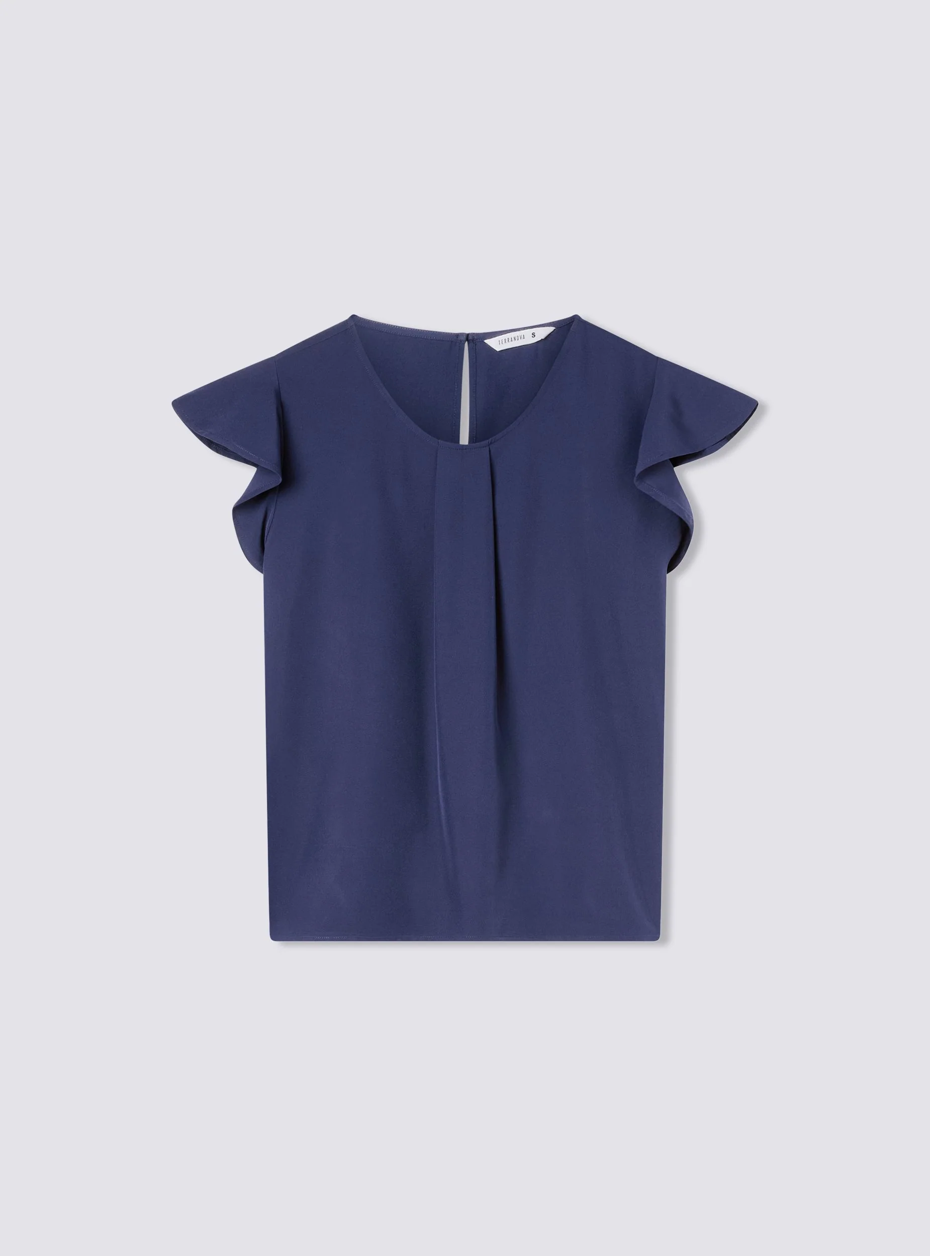 Blusa tinta unita a maniche corte - Image 5