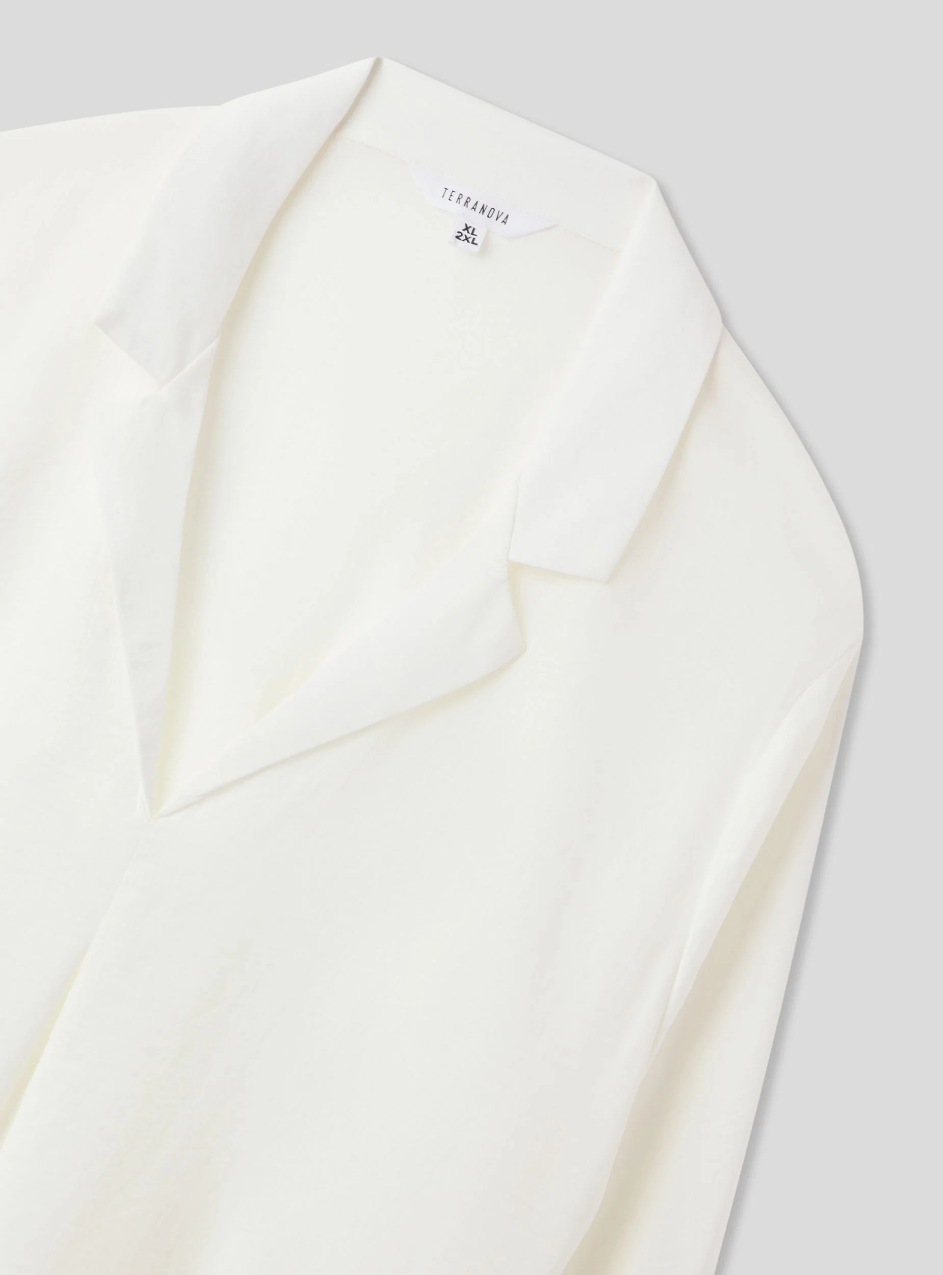 Blusa tinta unita con scollo a v - Image 4