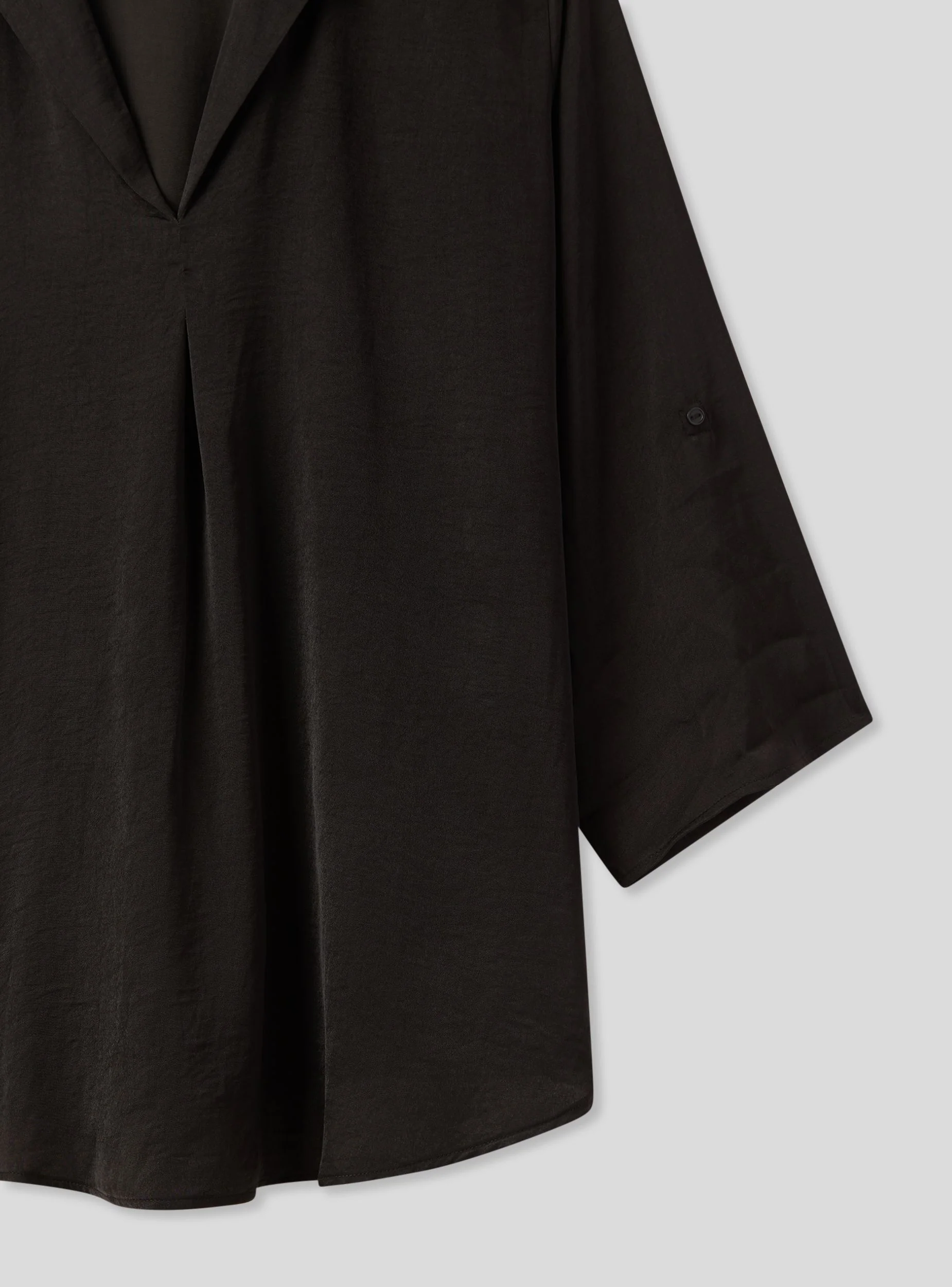 Blusa tinta unita con scollo a v - Image 5