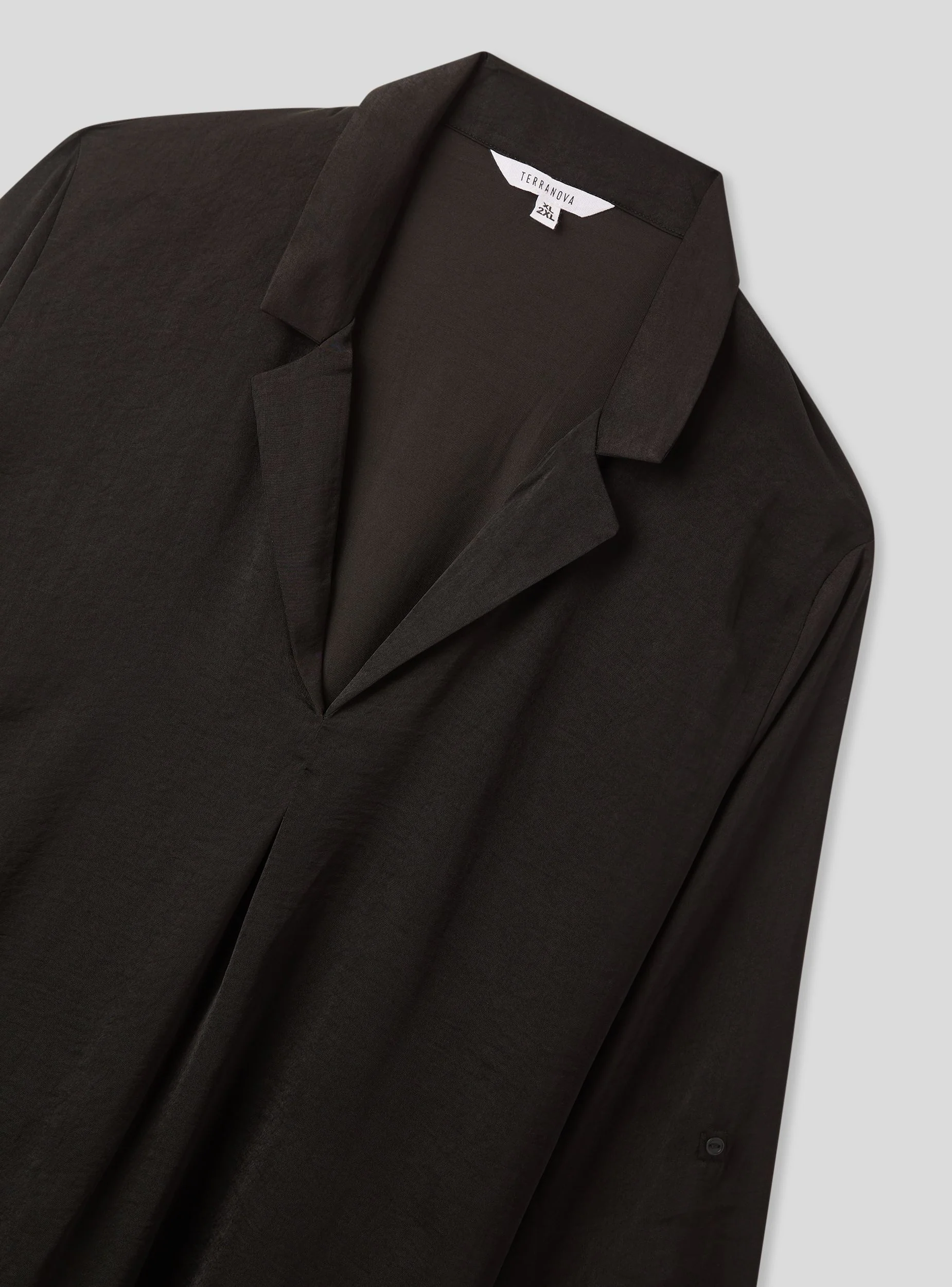 Blusa tinta unita con scollo a v - Image 6