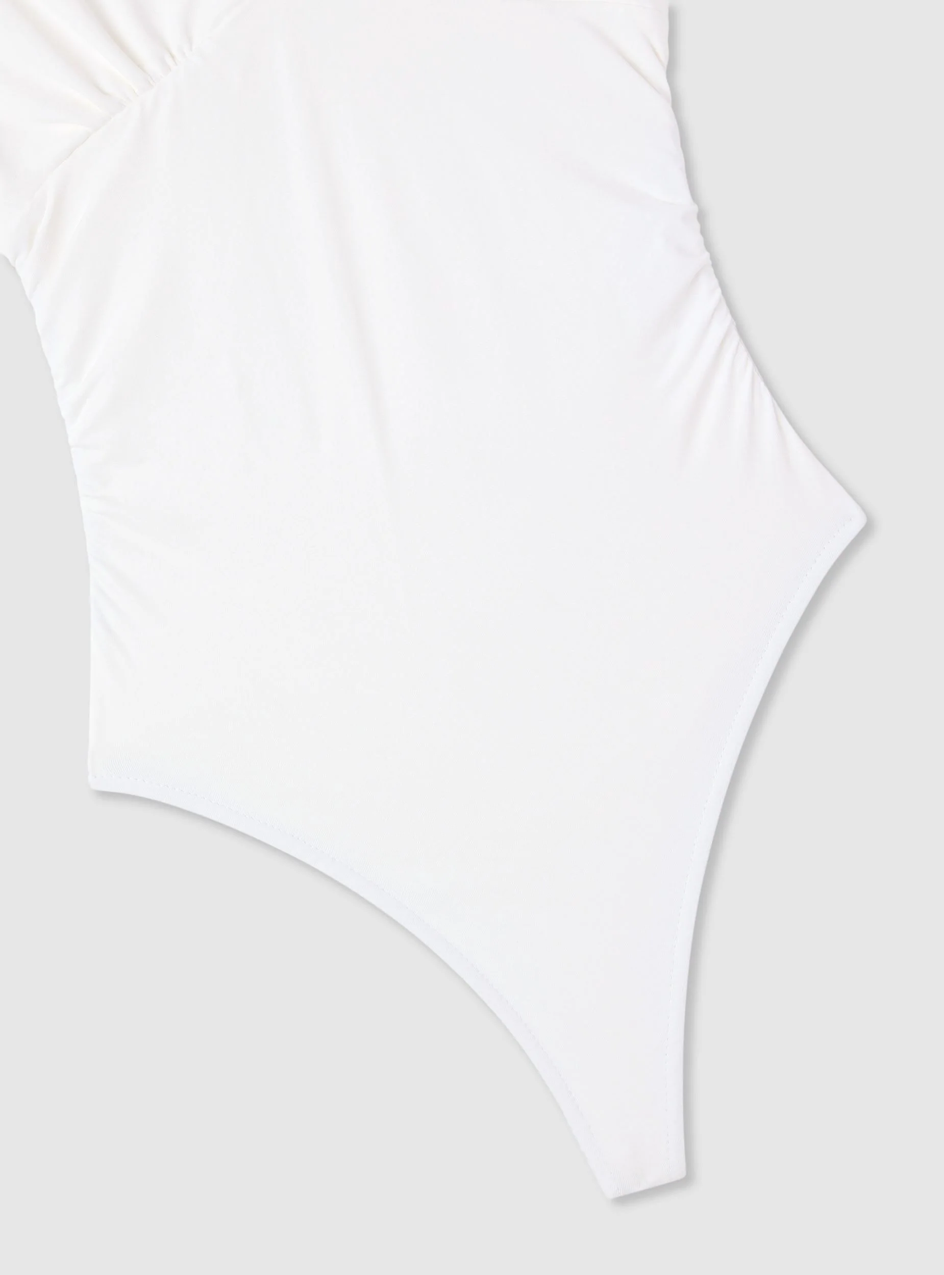 Body con scollo a V e drappeggio tinta unita - Image 6