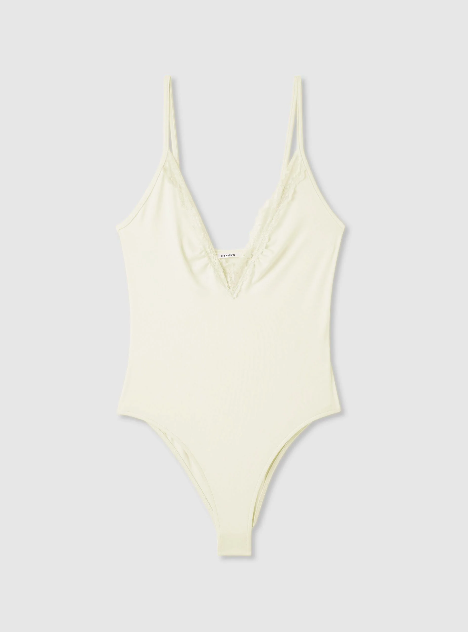Body con scollo a V e profili in pizzo - Image 5