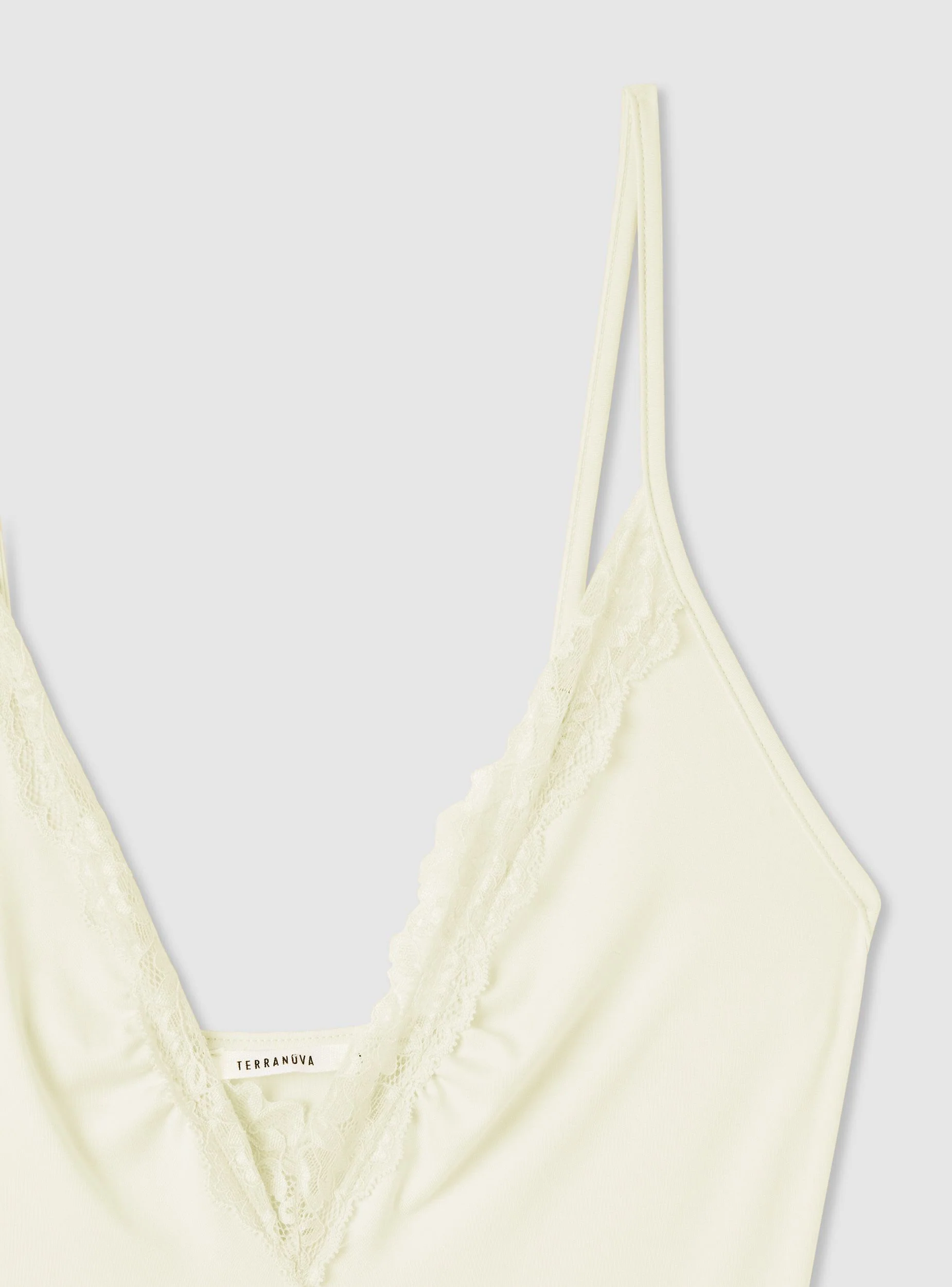 Body con scollo a V e profili in pizzo - Image 6