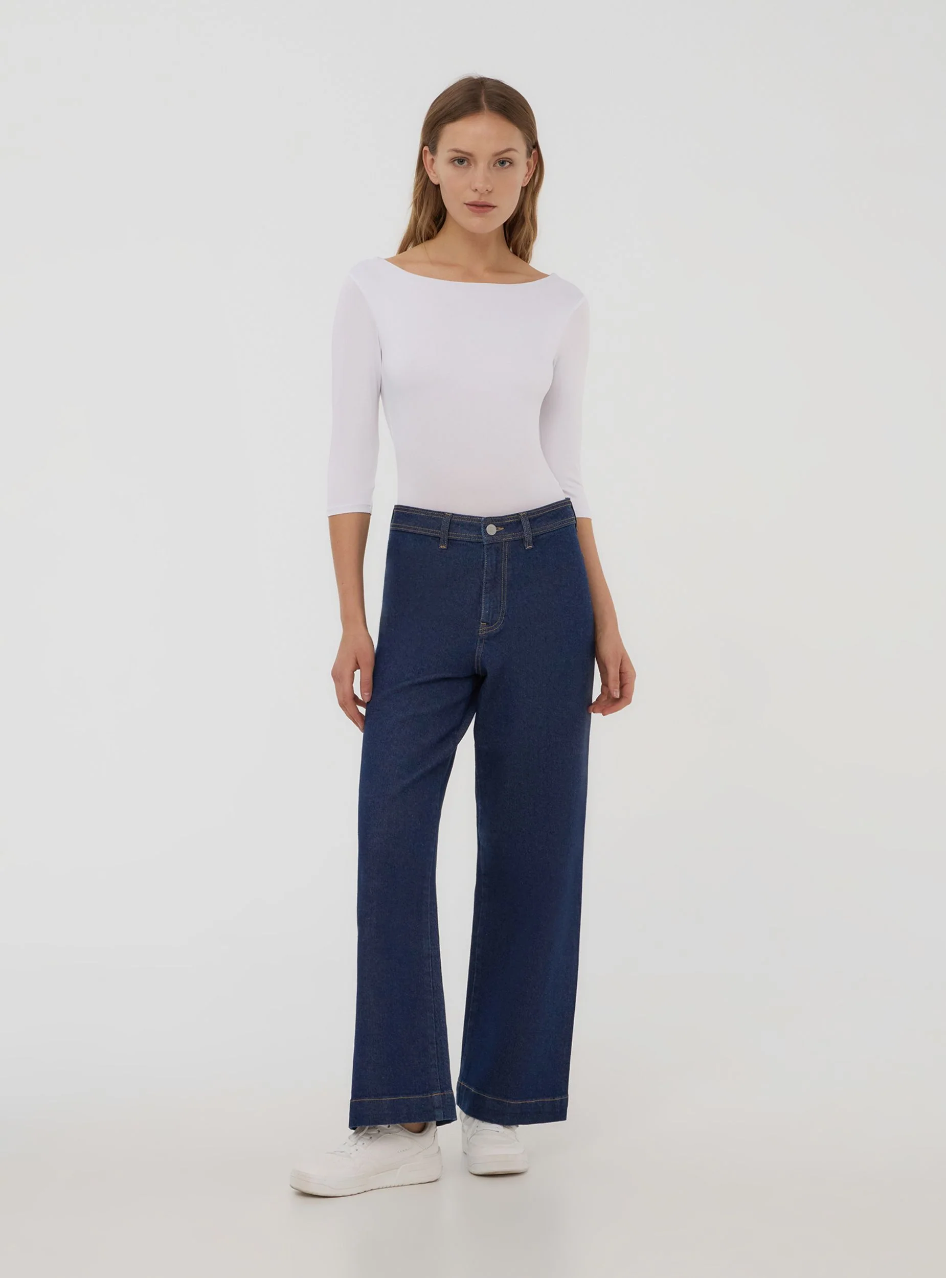 Body con scollo ampio e maniche a tre quarti - Image 2