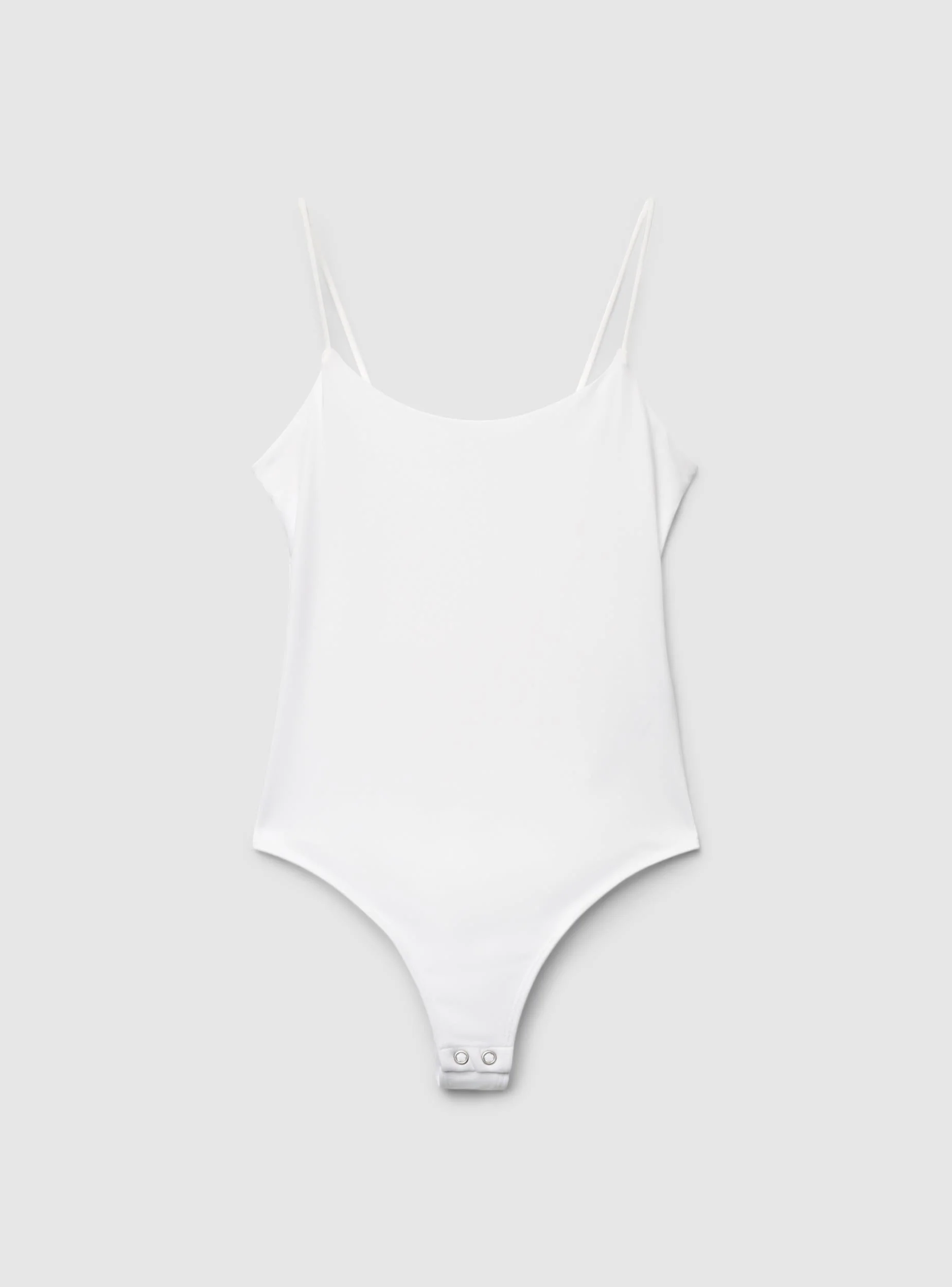 Body con spalline sottili a tinta unita - Image 7