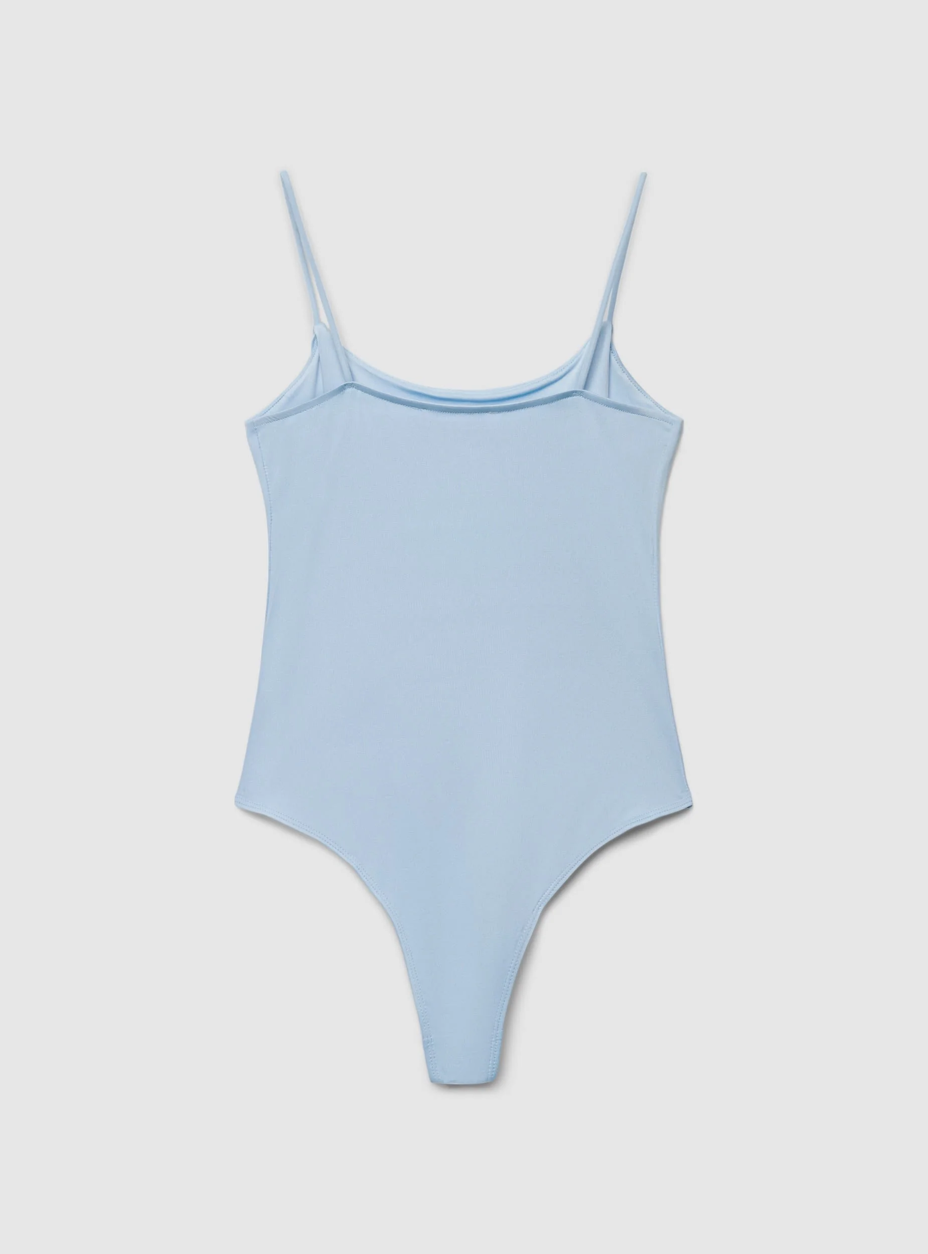 Body con spalline sottili a tinta unita - Image 6
