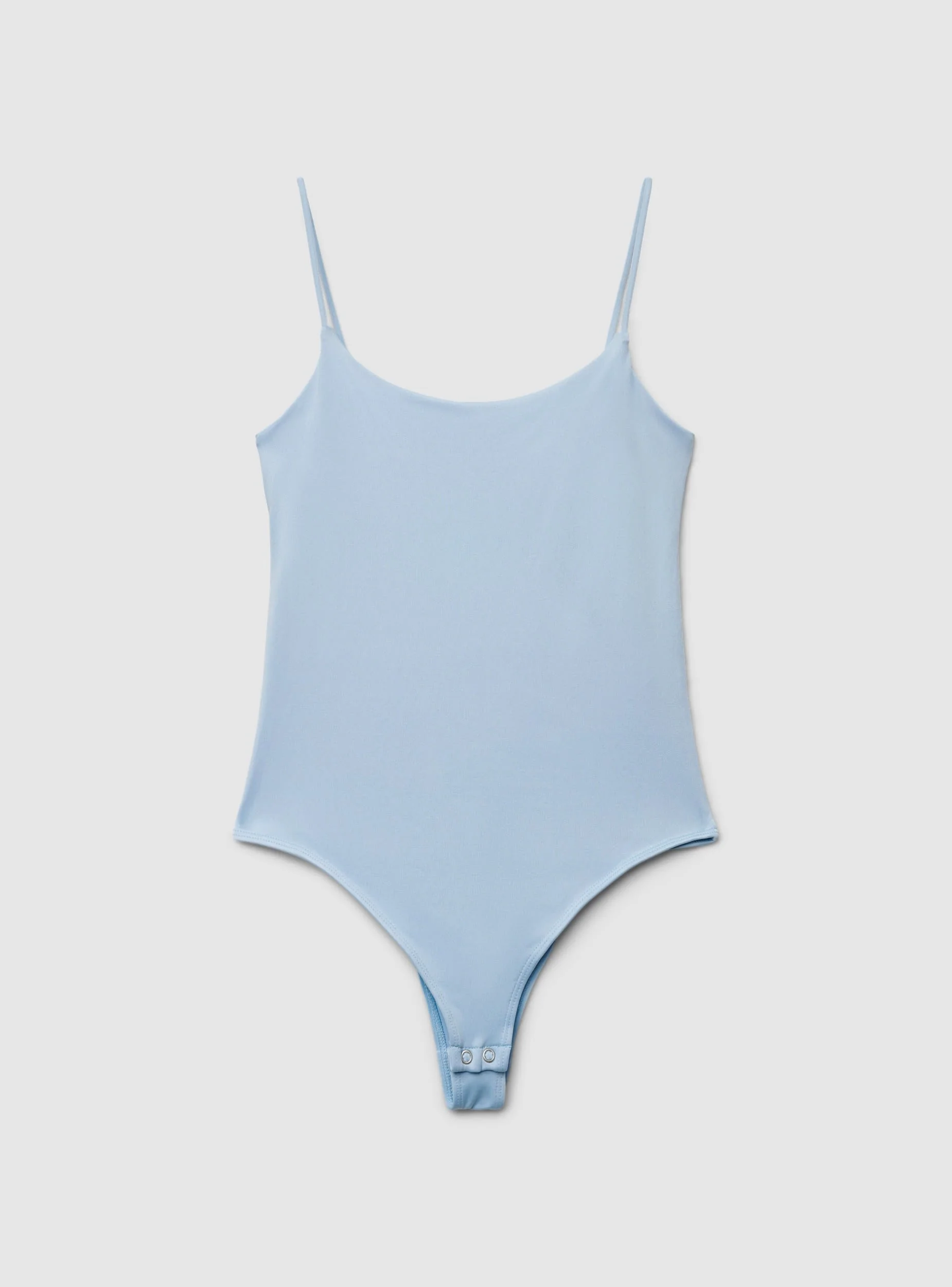 Body con spalline sottili a tinta unita - Image 7