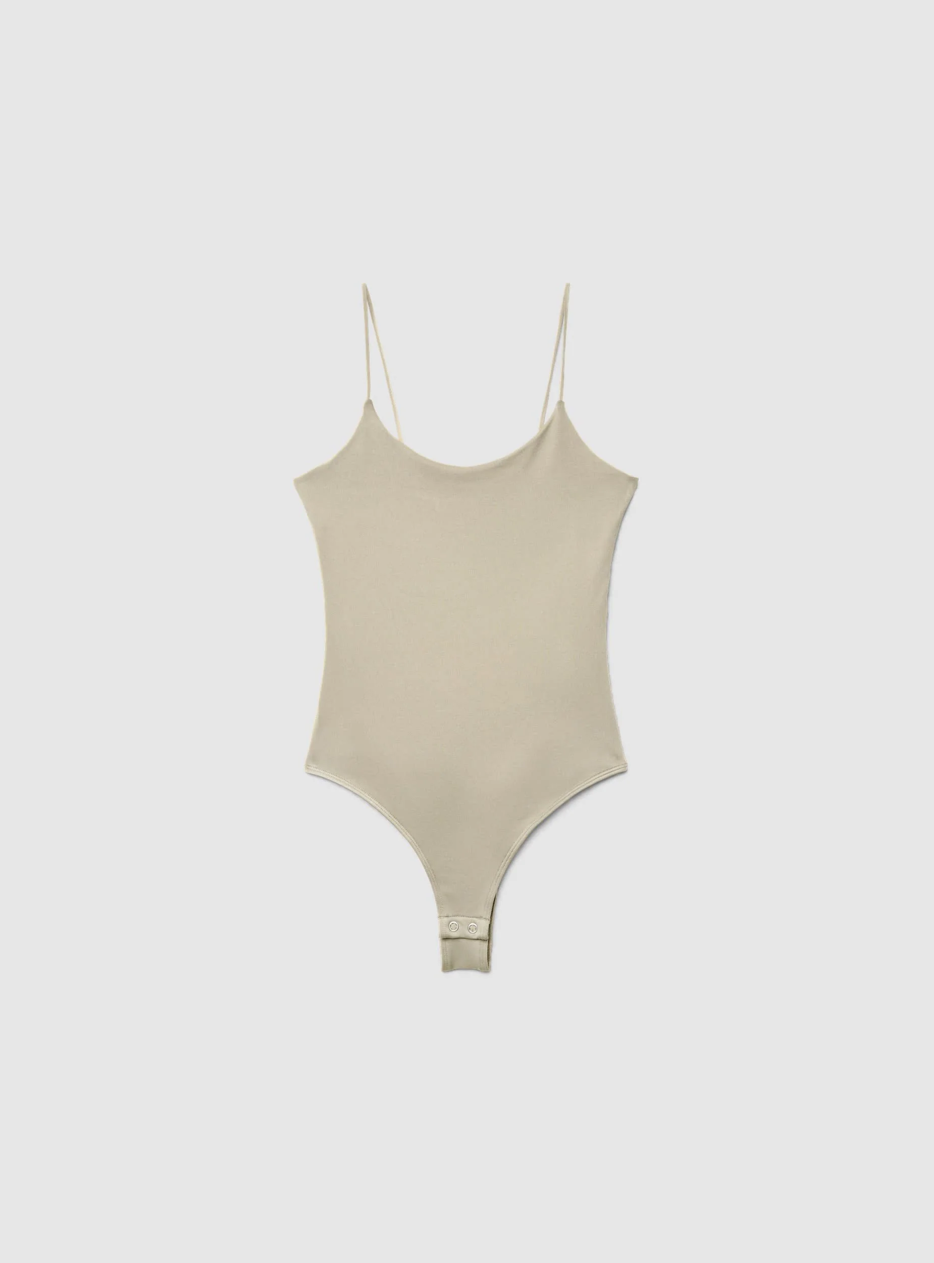 Body con spalline sottili a tinta unita - Image 5