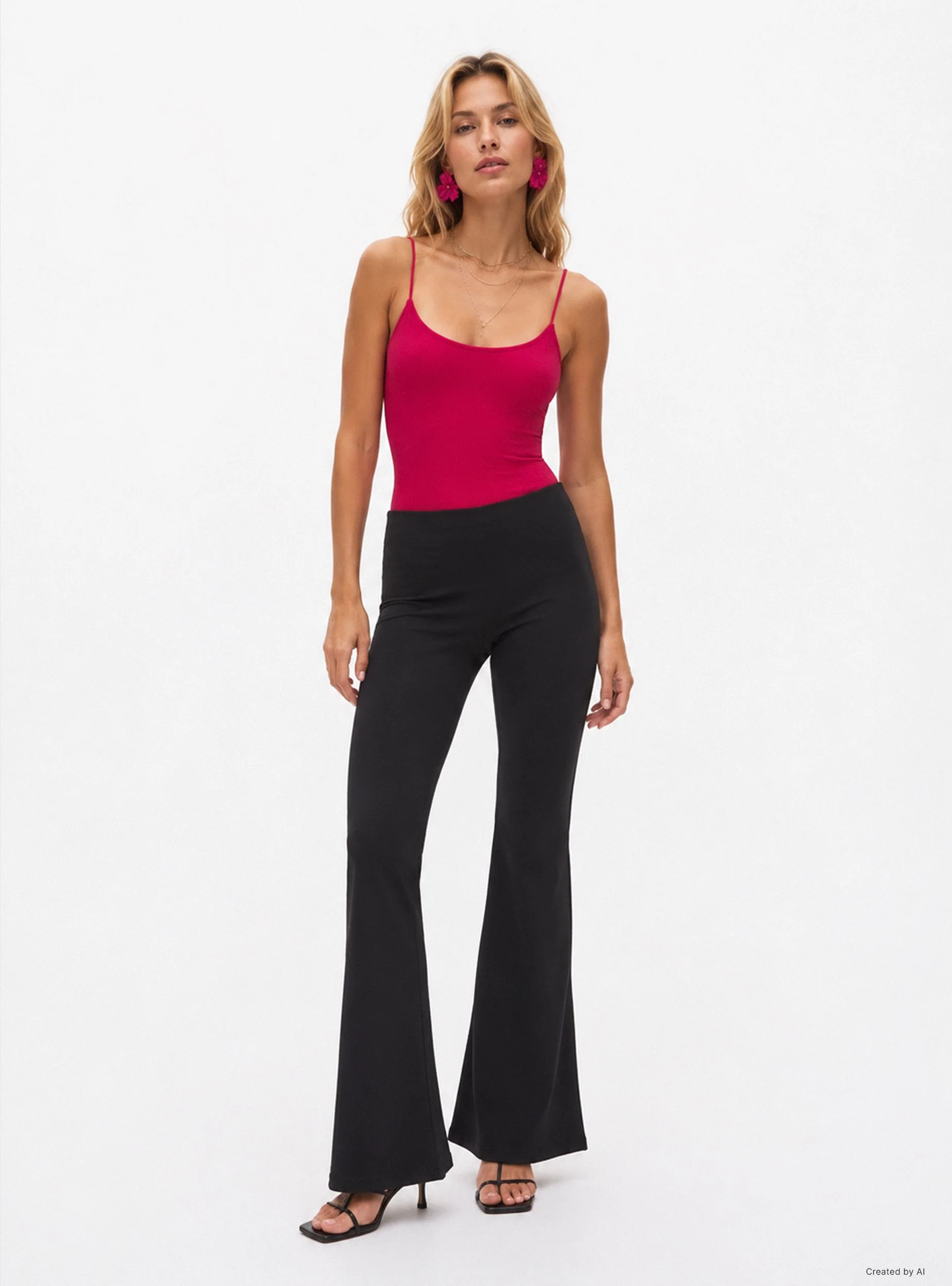 Body con spalline sottili a tinta unita - Image 8