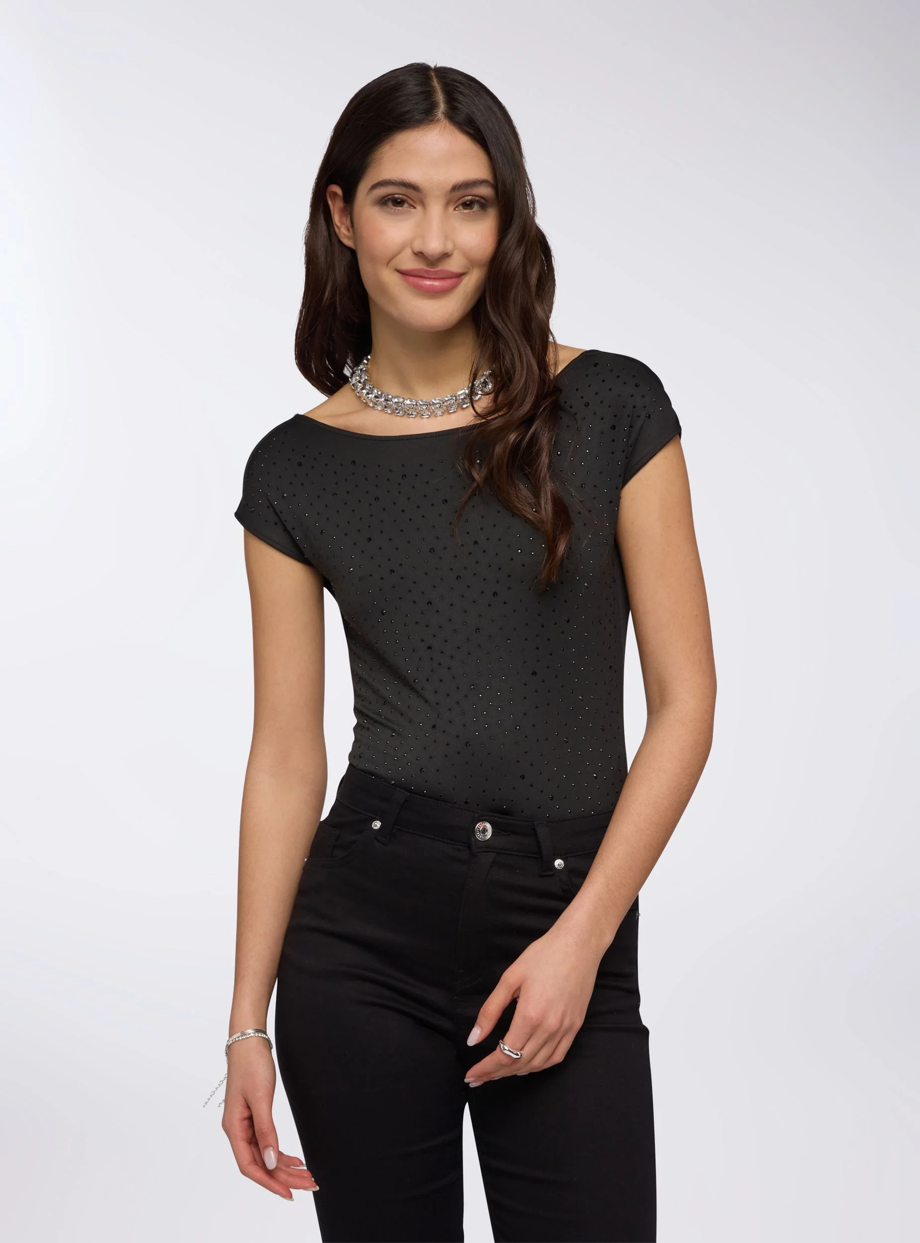 Body con strass e scollo profondo sul retro - Image 2