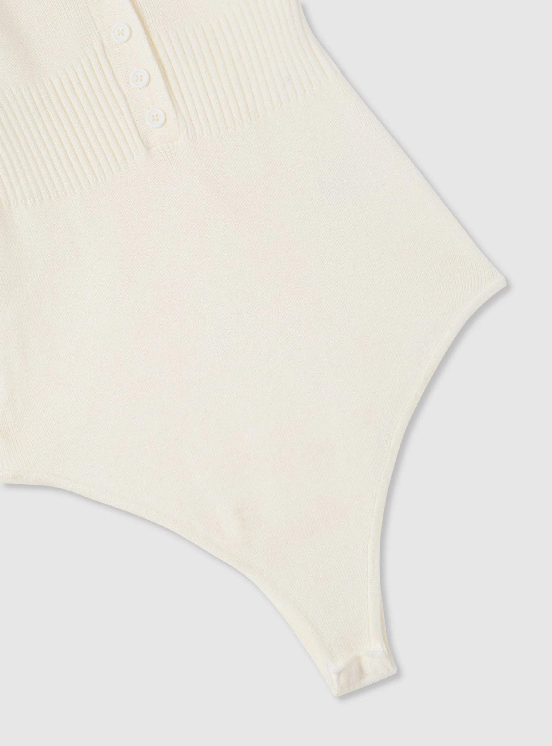 Body in maglia a tinta unita con colletto polo - Image 6