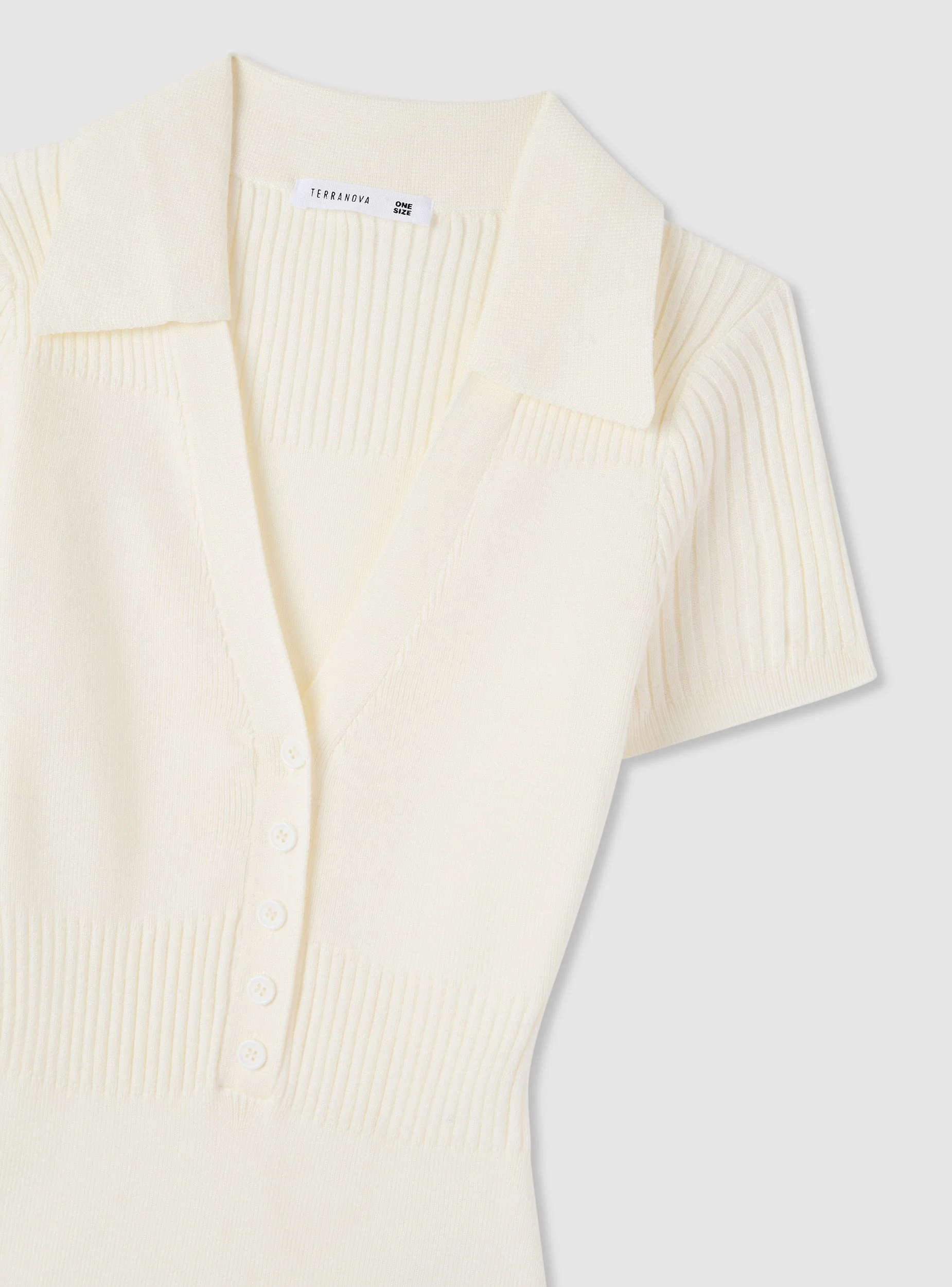 Body in maglia a tinta unita con colletto polo - Image 7