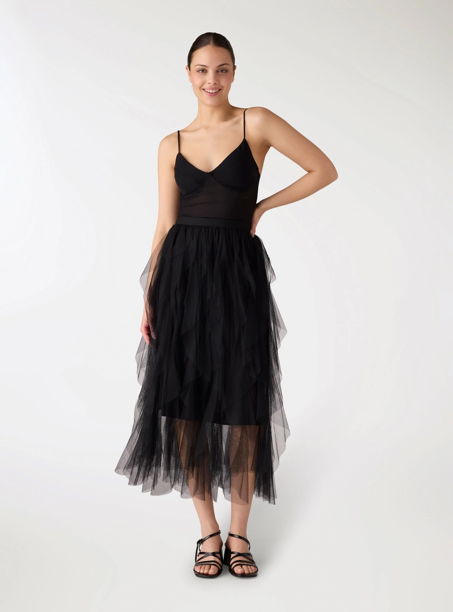 Body in tulle con coppe