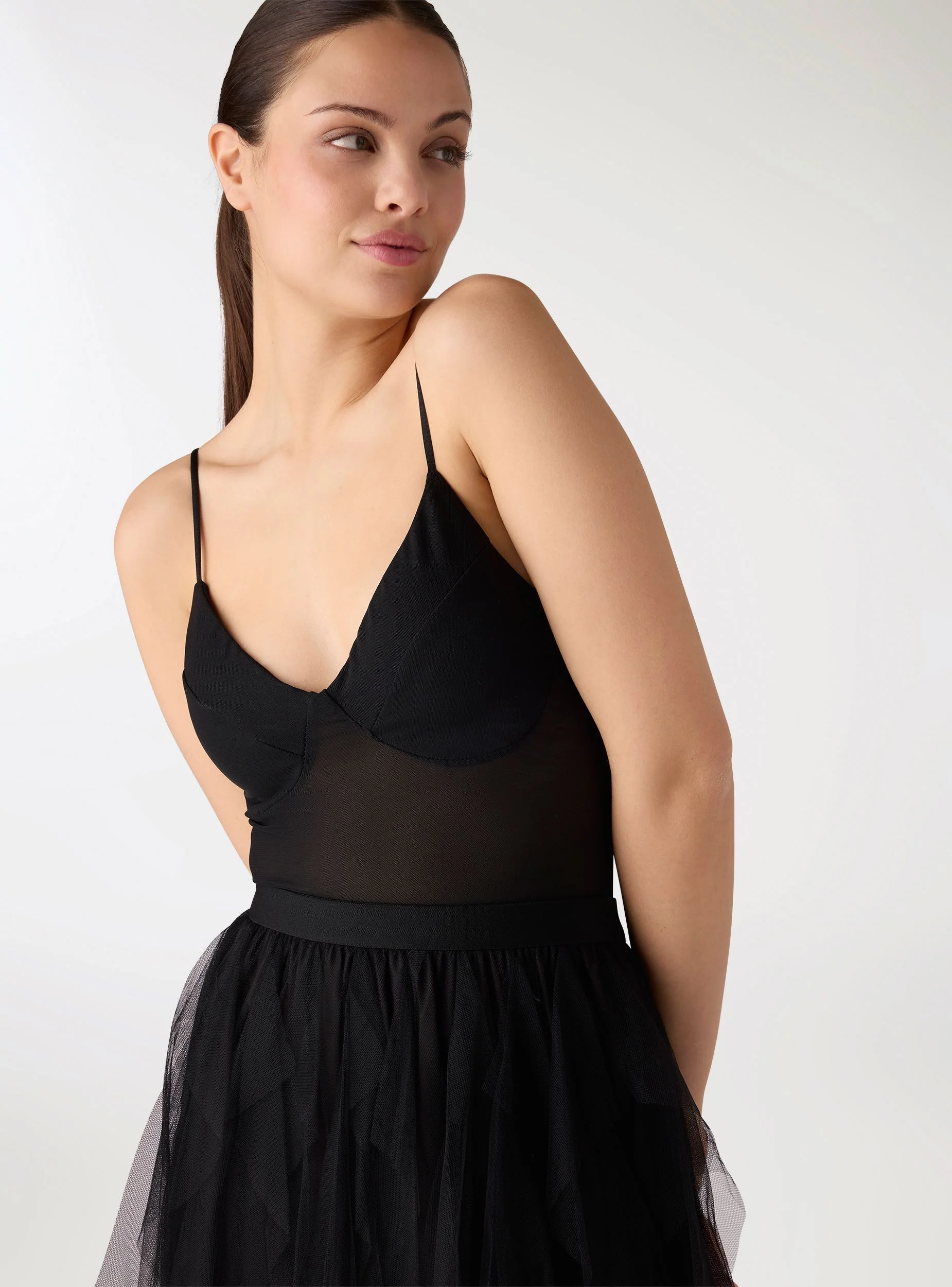 Body in tulle con coppe - Image 3