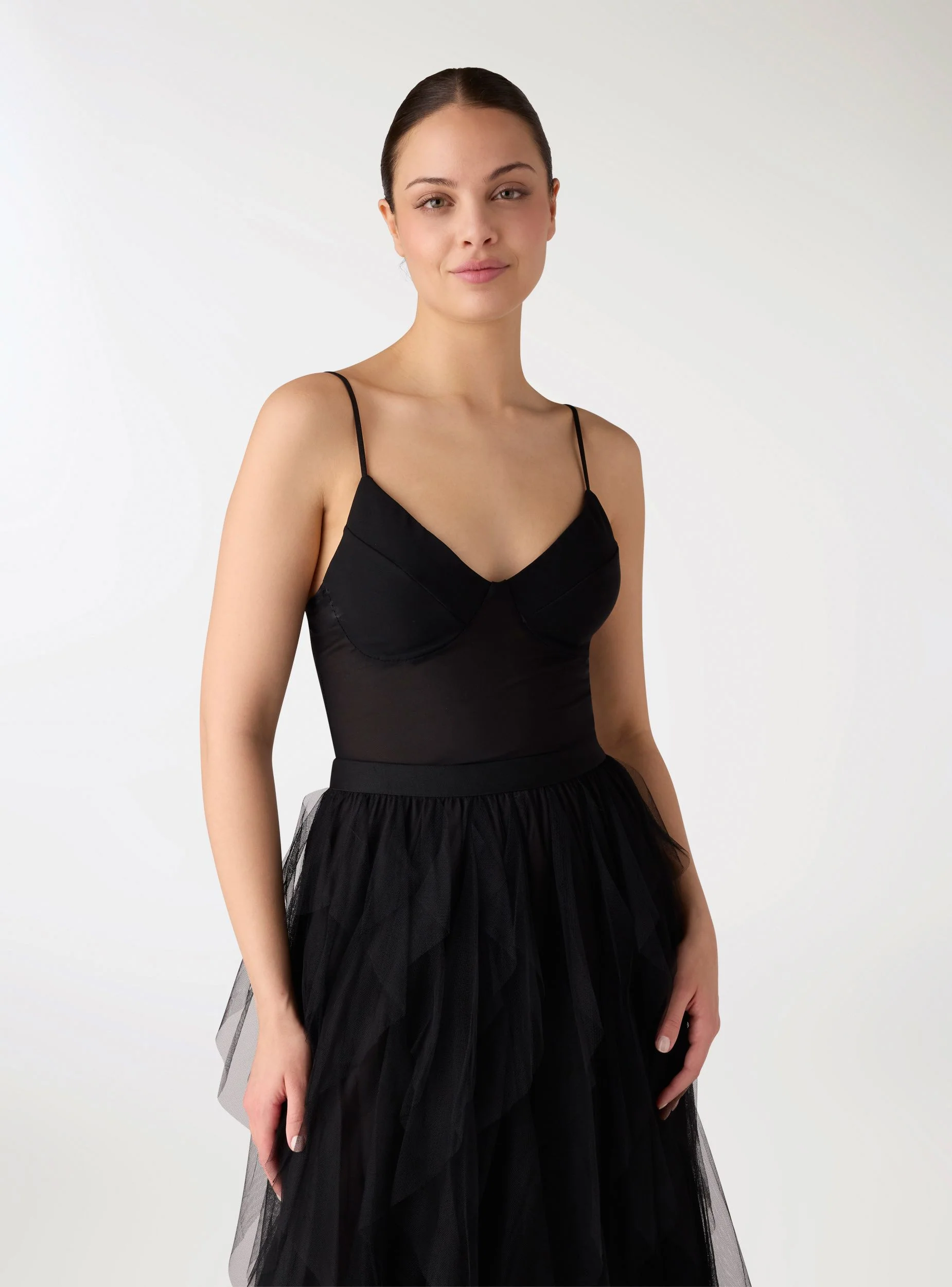 Body in tulle con coppe - Image 4