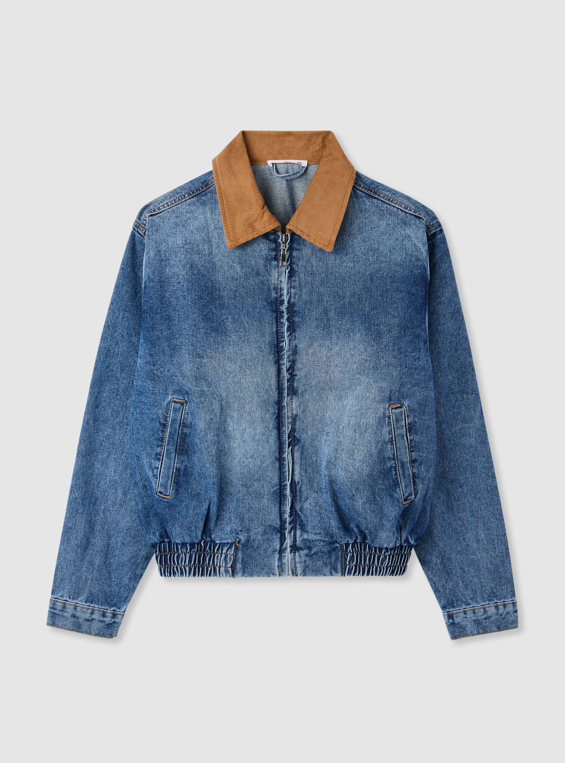 Bomber con collo a contrasto e zip - Image 5