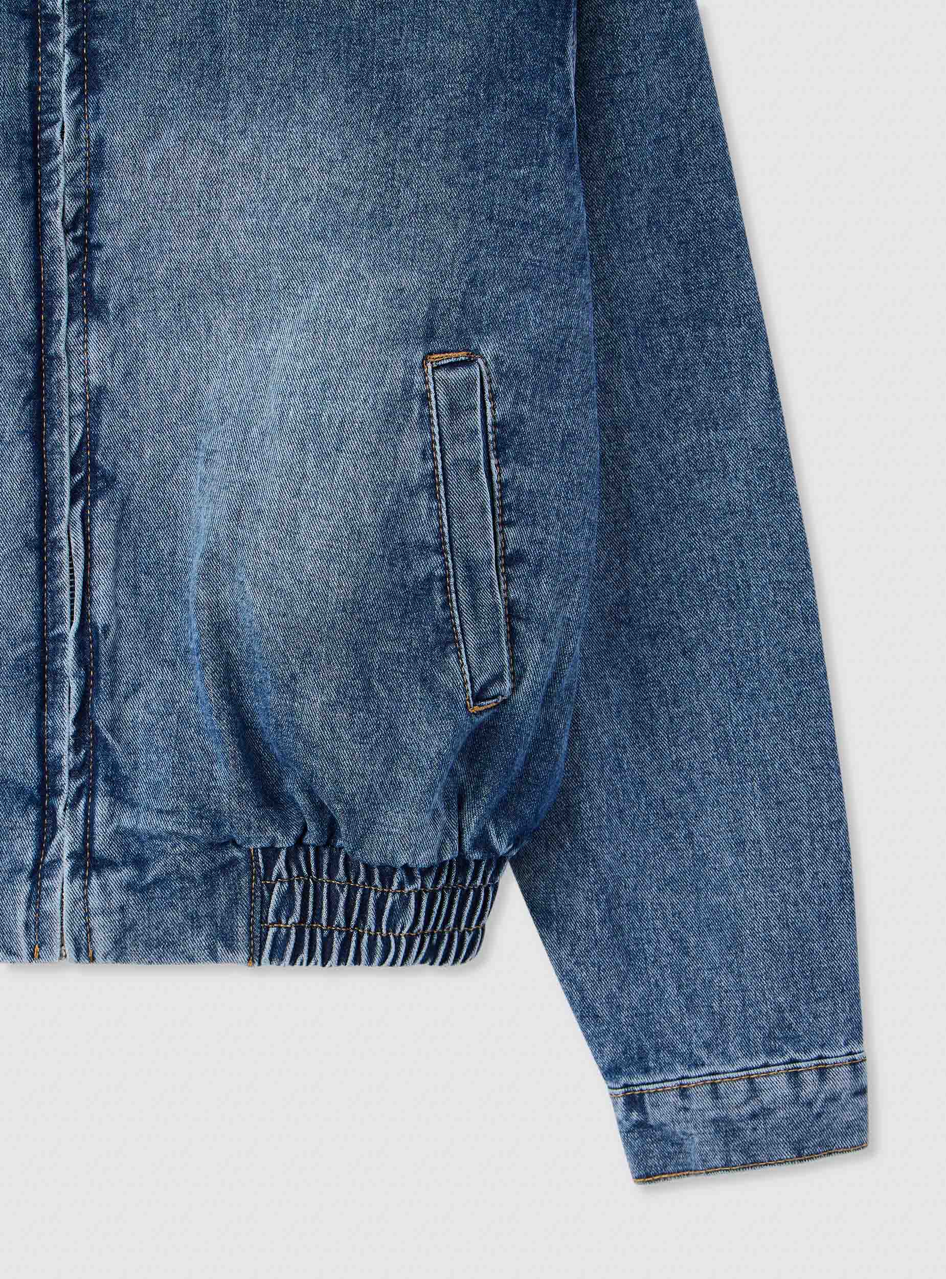 Bomber con collo a contrasto e zip - Image 6