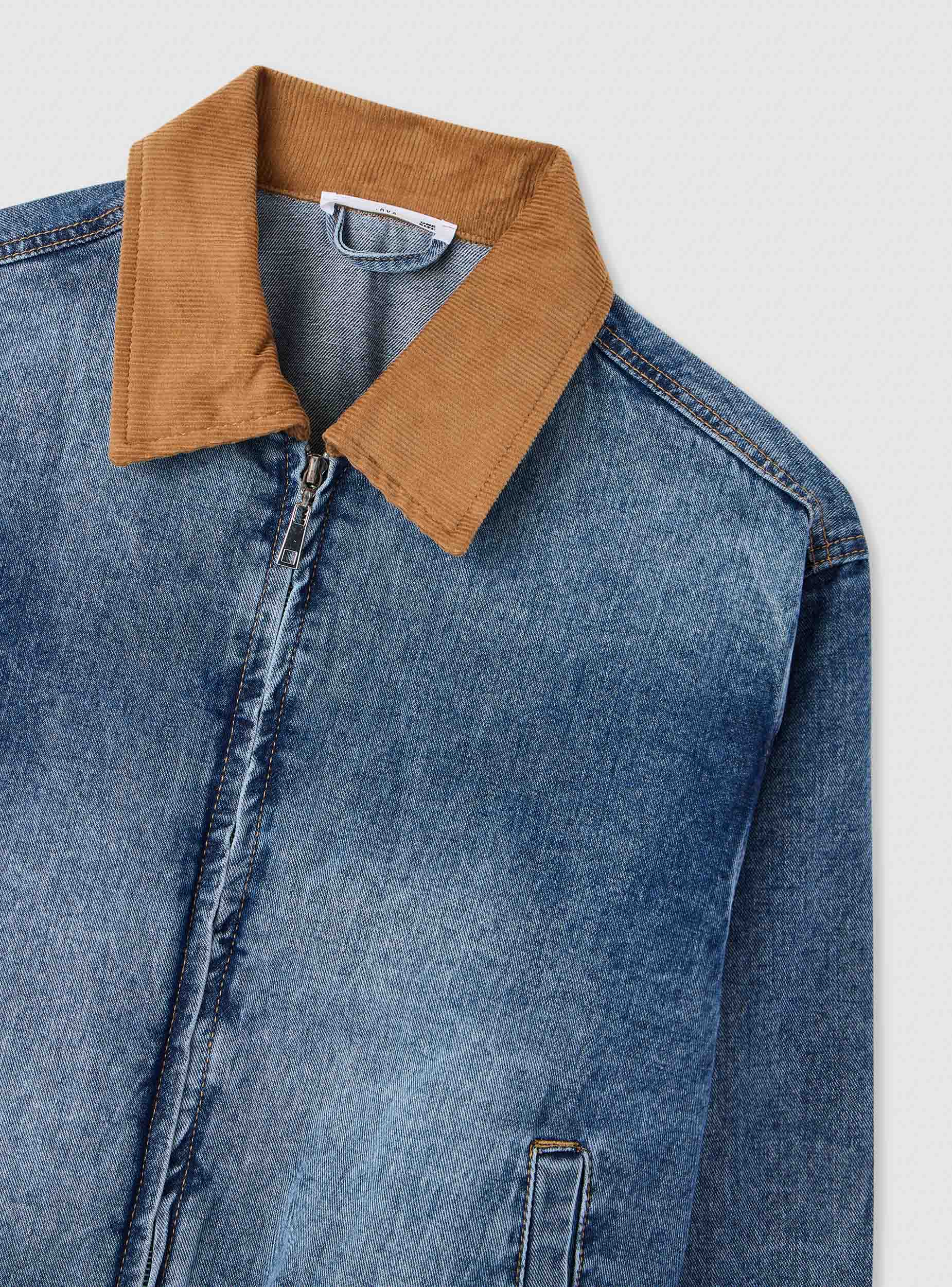 Bomber con collo a contrasto e zip - Image 7