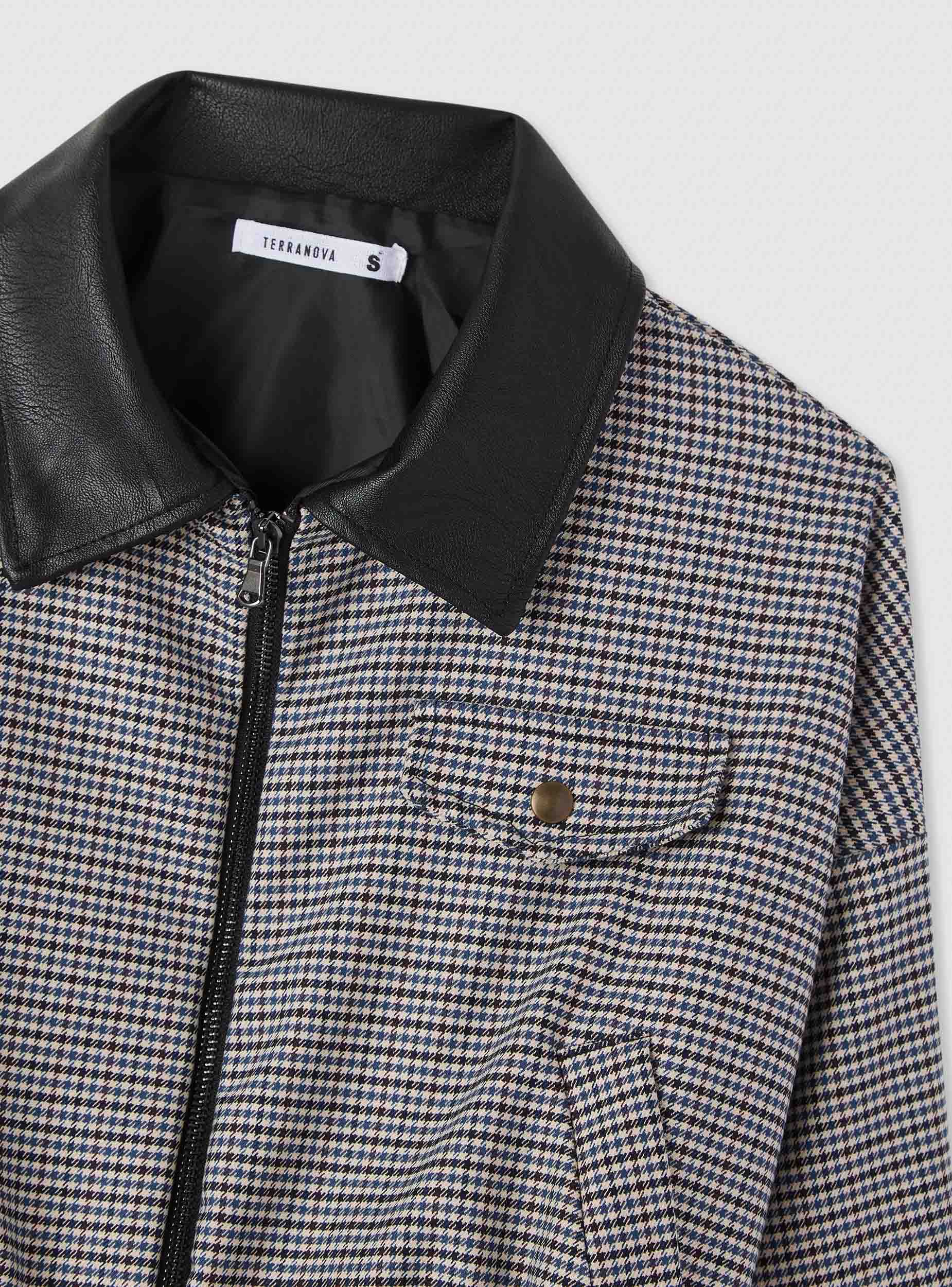Bomber crop con fantasia a quadretti - Image 6