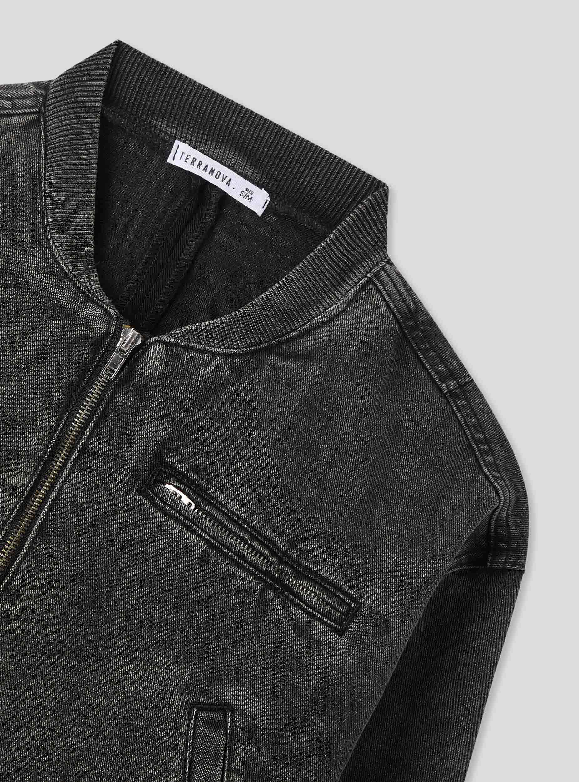Bomber in denim con zip - Image 5