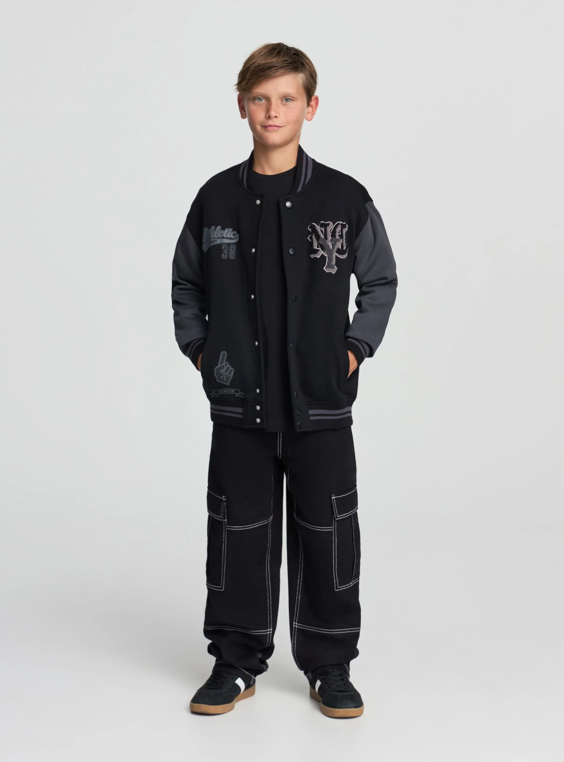 Bomber stile college in felpa - Image 2