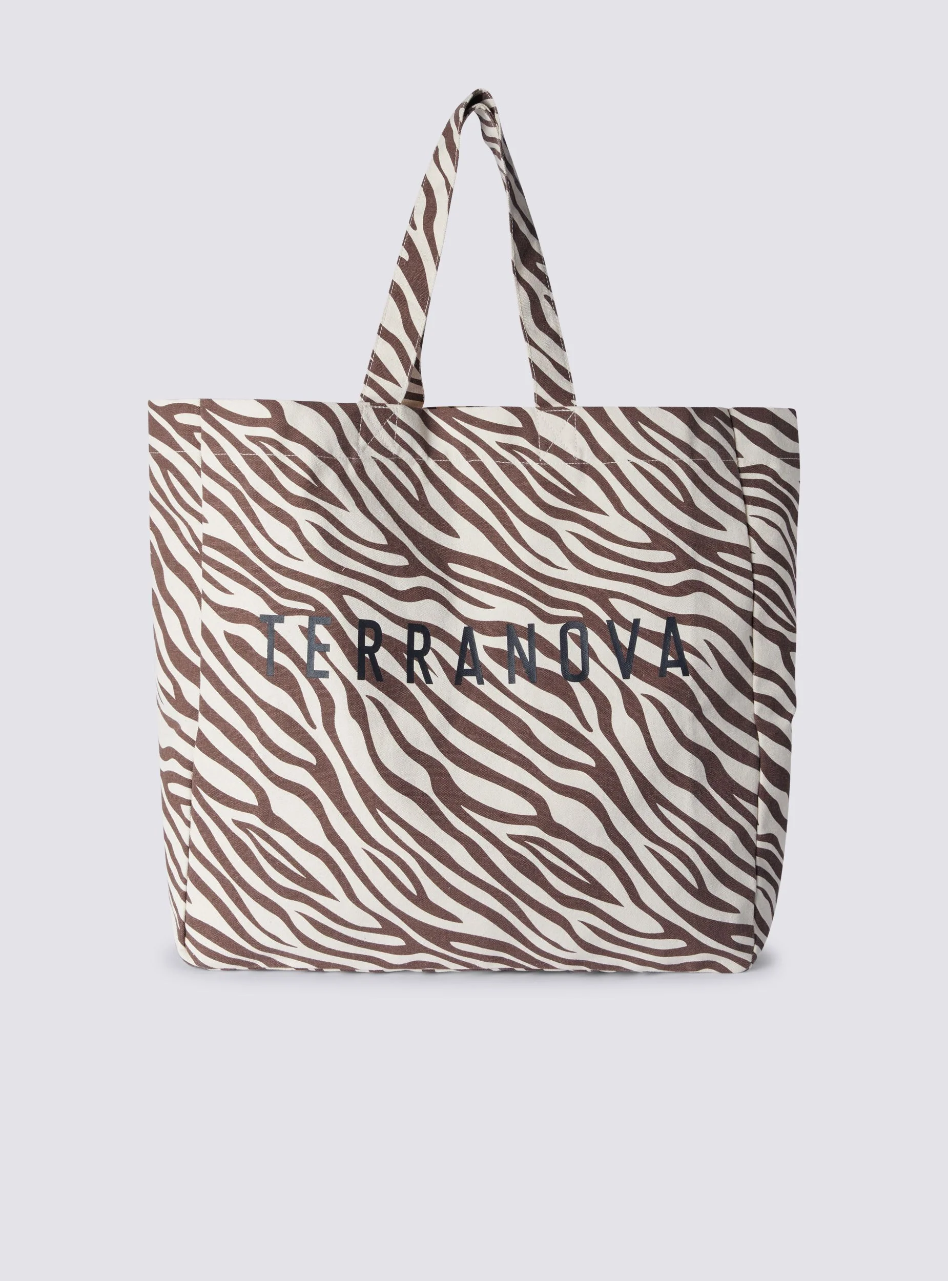 Borsa shopper grande zebrata con logo - Image 3