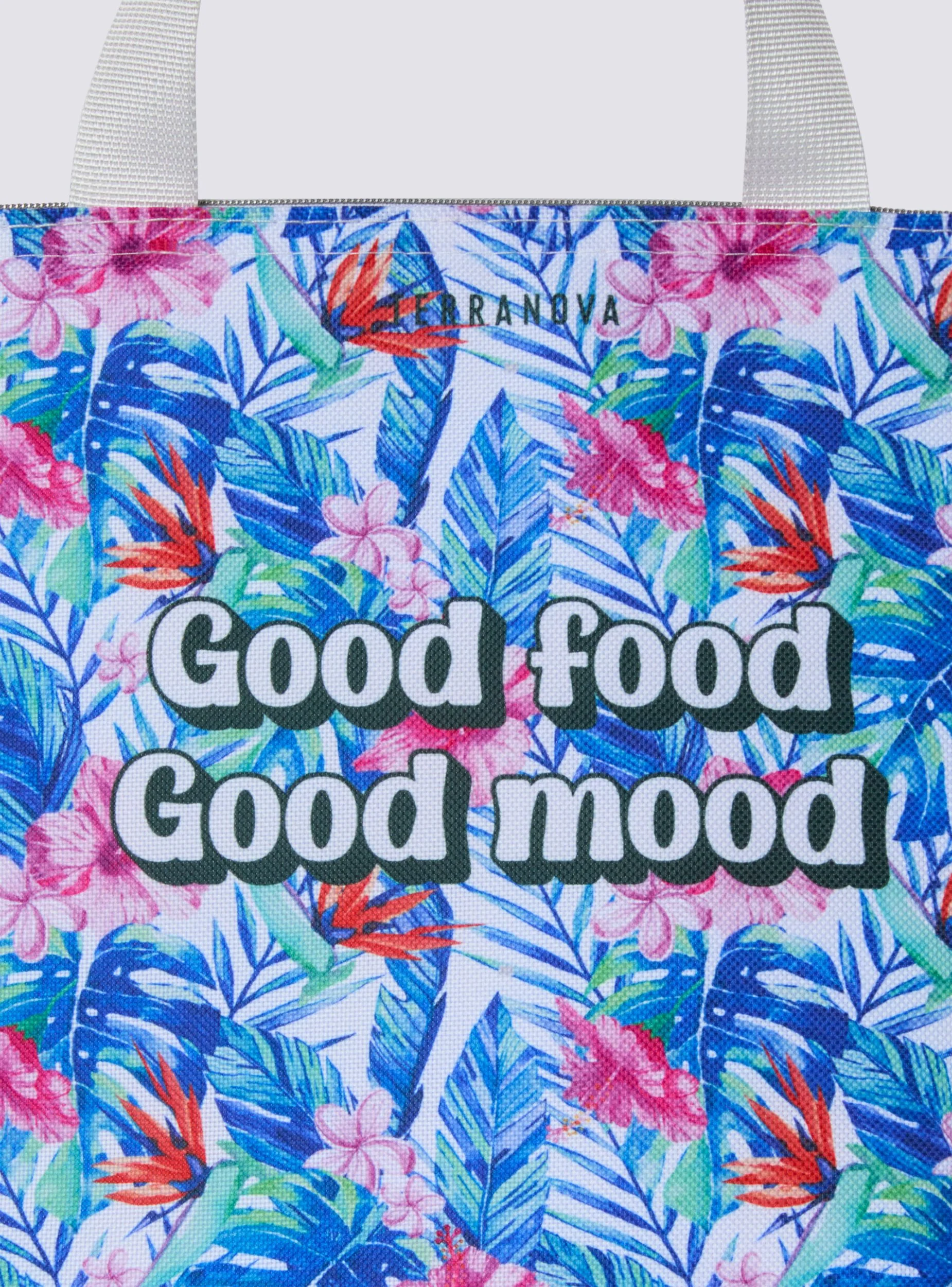 Borsa termica fantasia tropical con scritta - Image 5