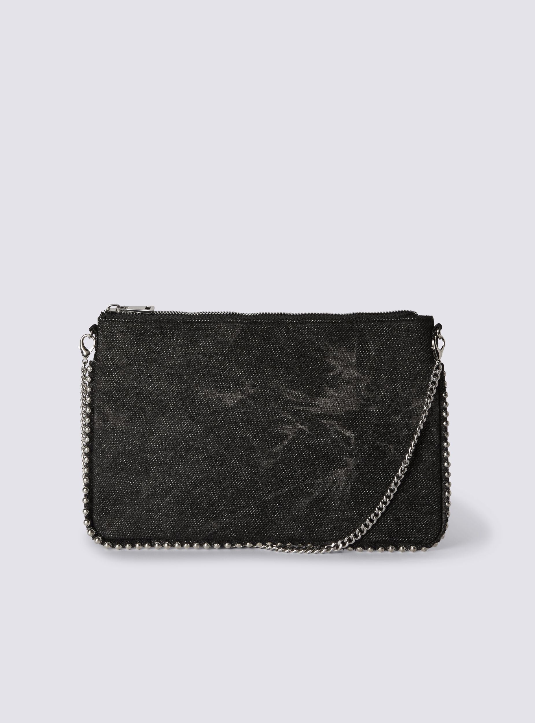 Borsa tracolla in denim con borchiette - Image 3