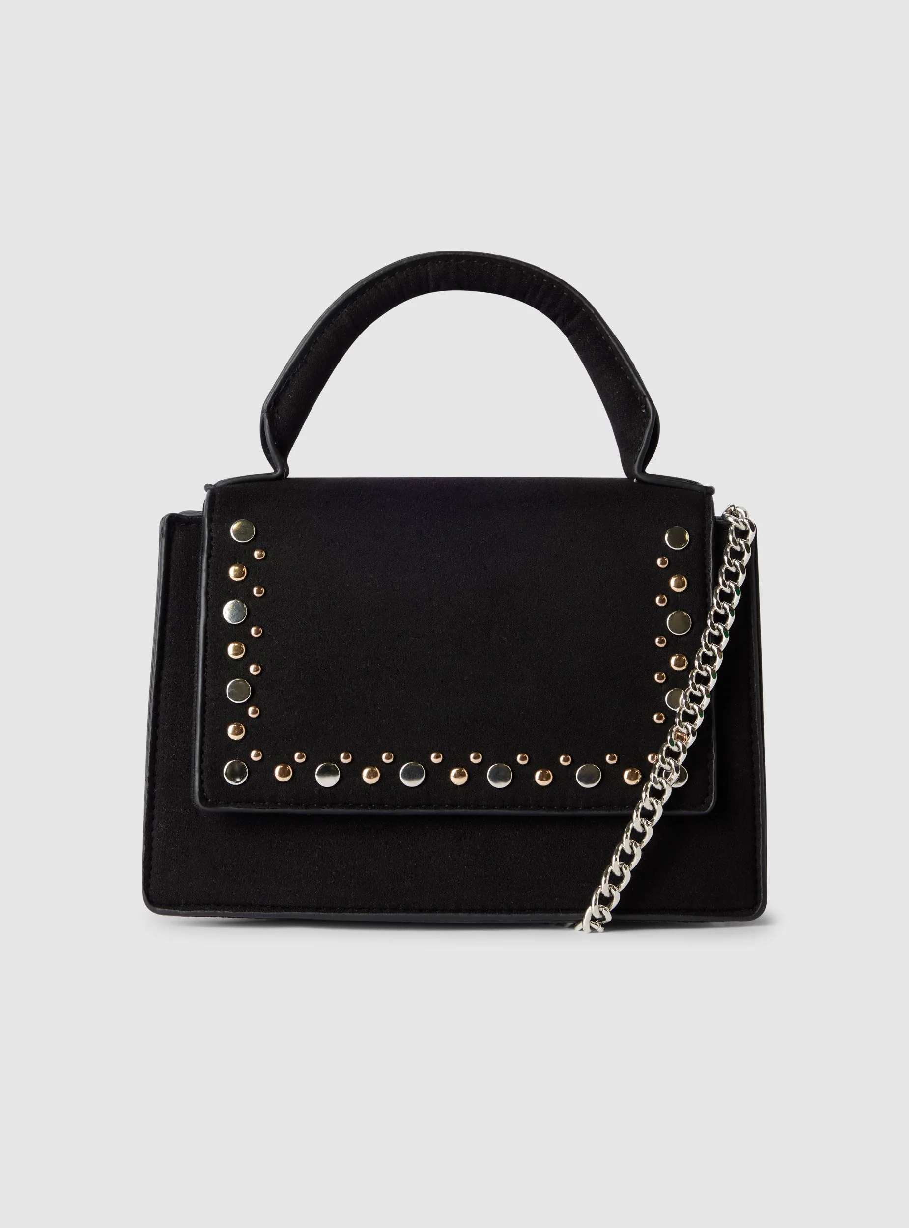 Borsa tracolla in similpelle con borchie - Image 3