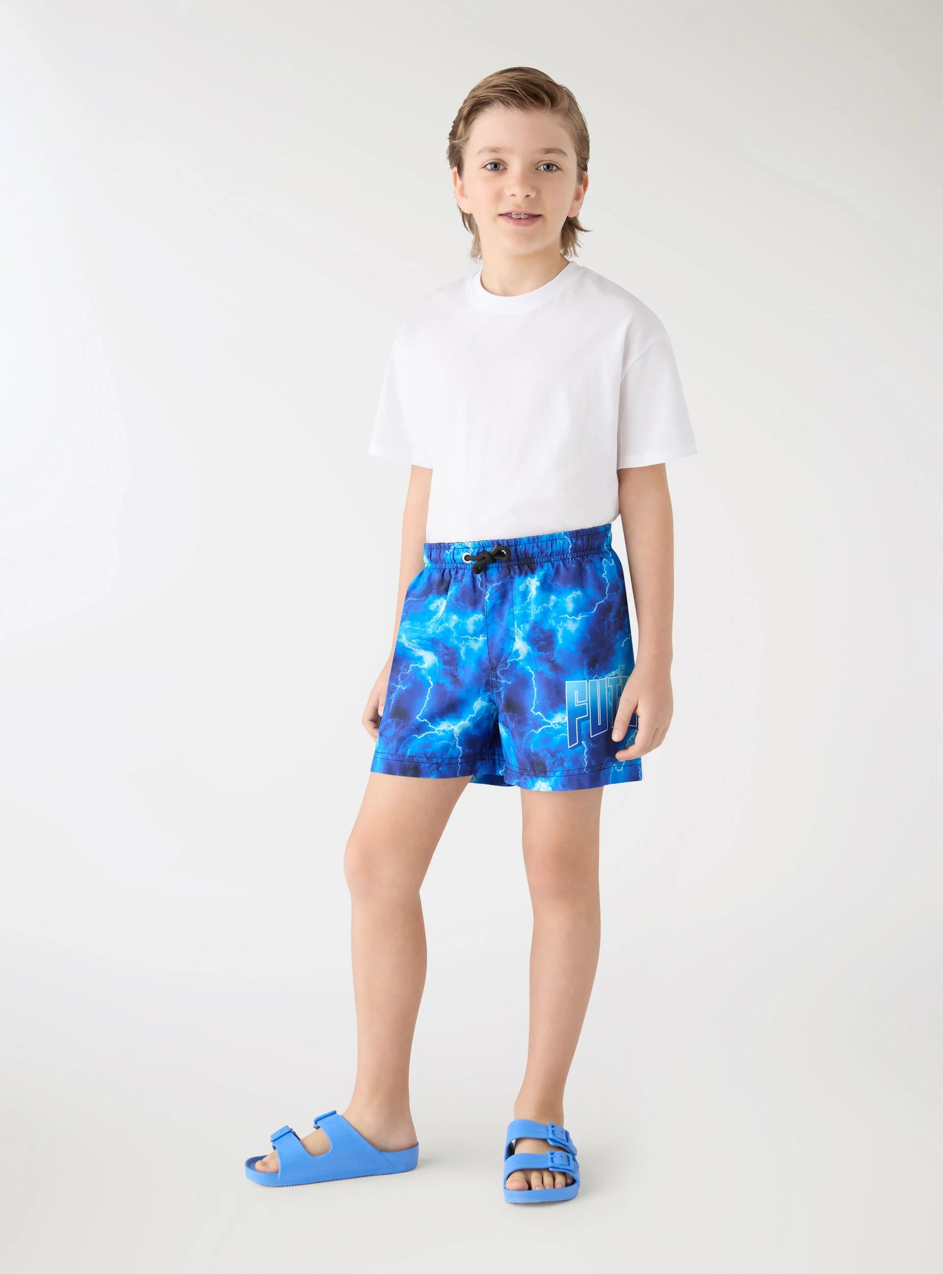Boxer mare con stampa fulmini e scritta - Image 4