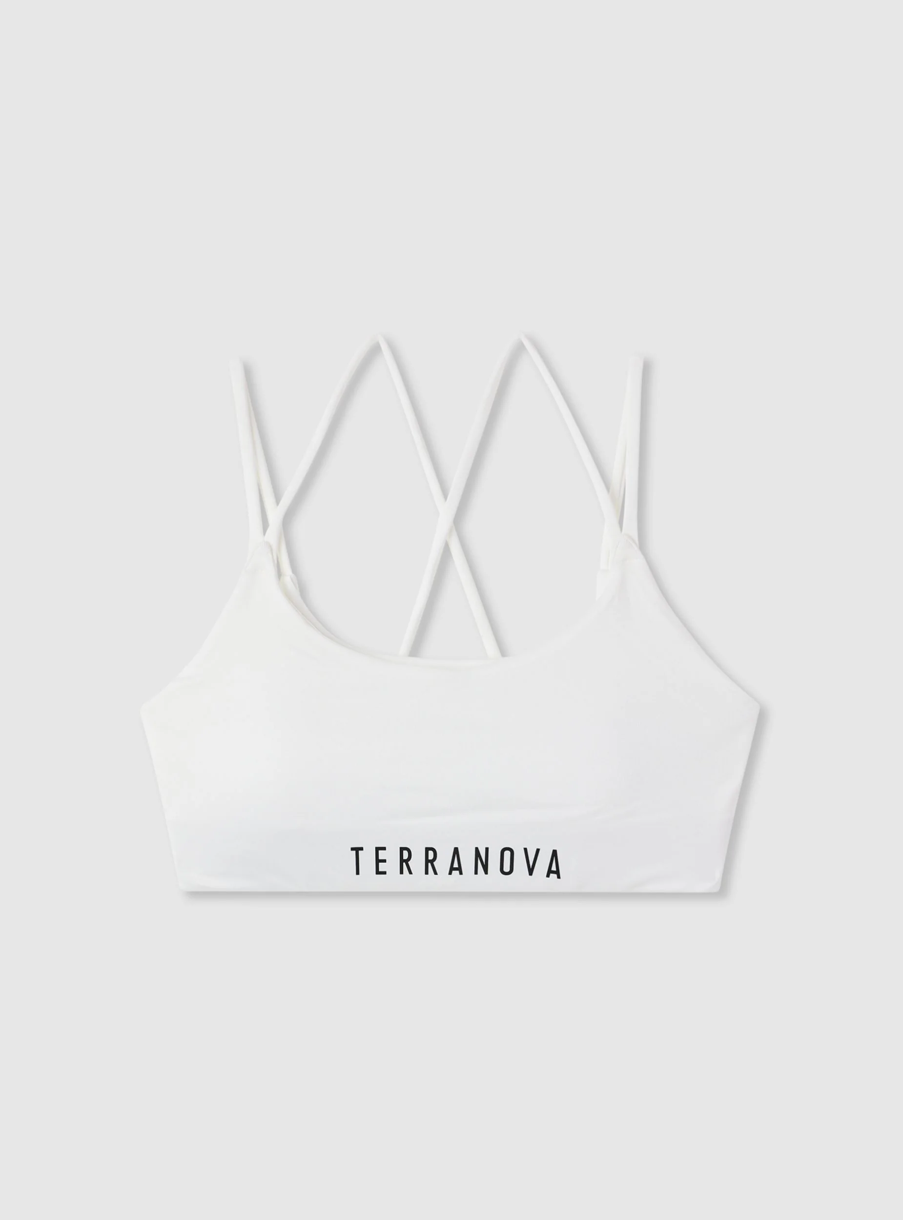Bra top sportivo con spalline incrociate e logo