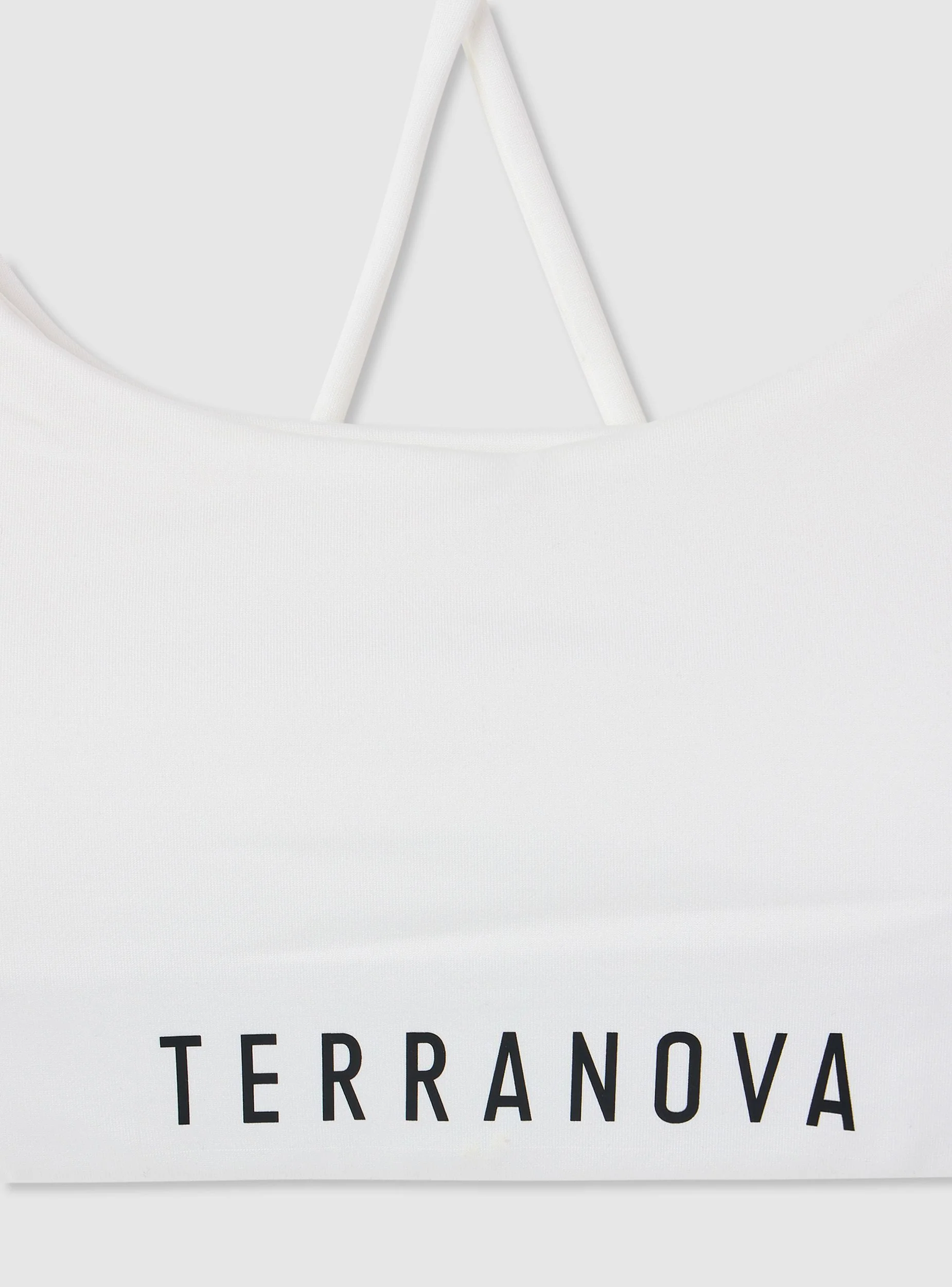 Bra top sportivo con spalline incrociate e logo - Image 3