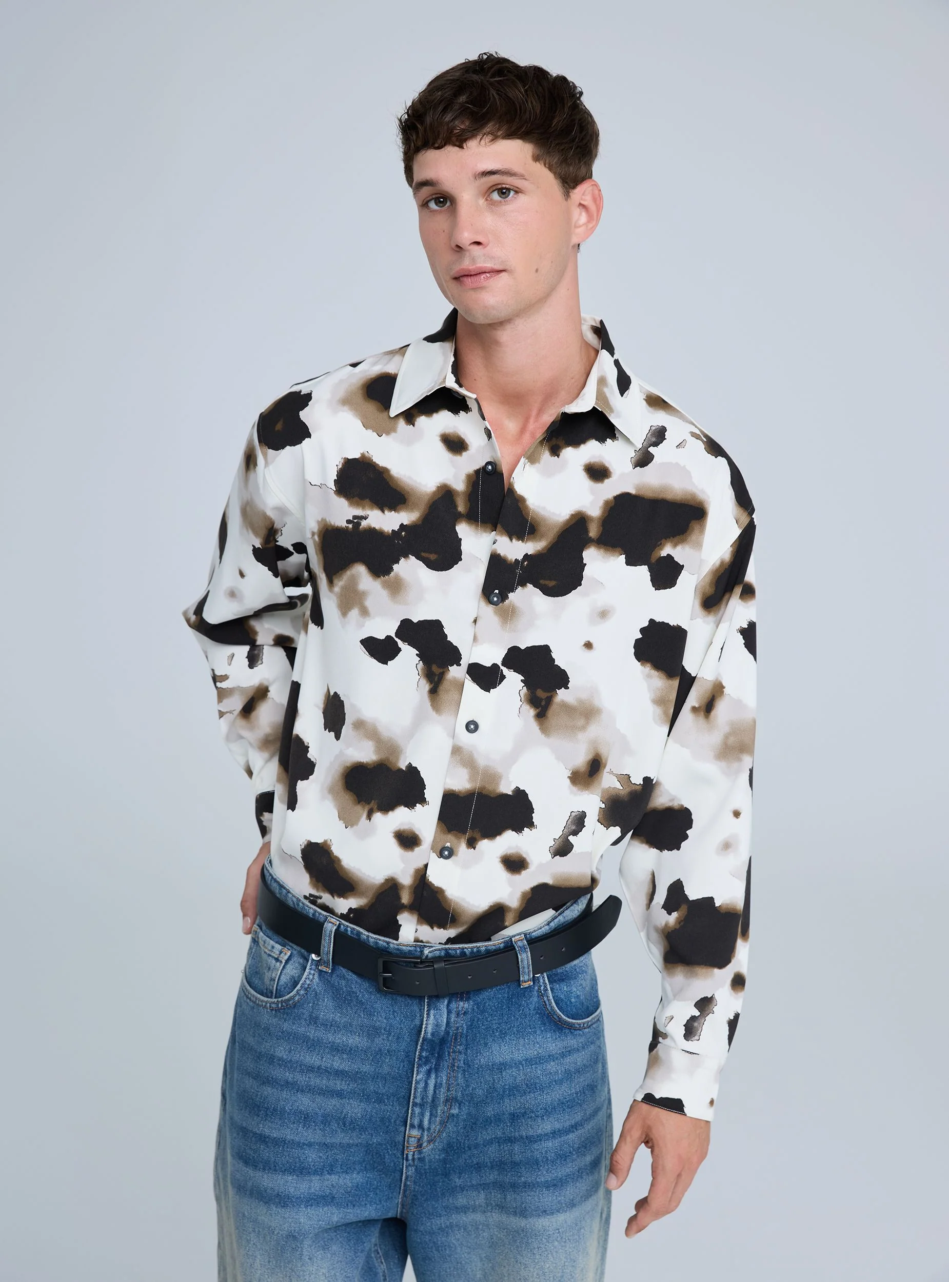 Camicia a fantasia maniche lunghe