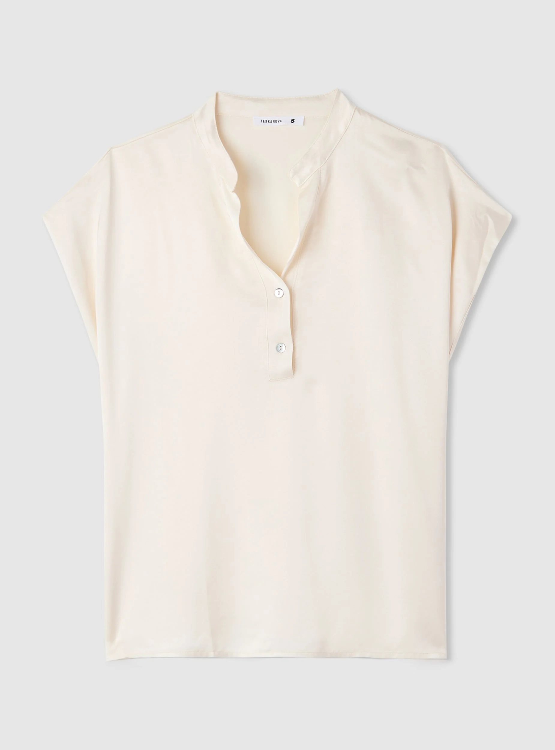 Camicia a maniche corte con collo alla coreana satin - Image 5