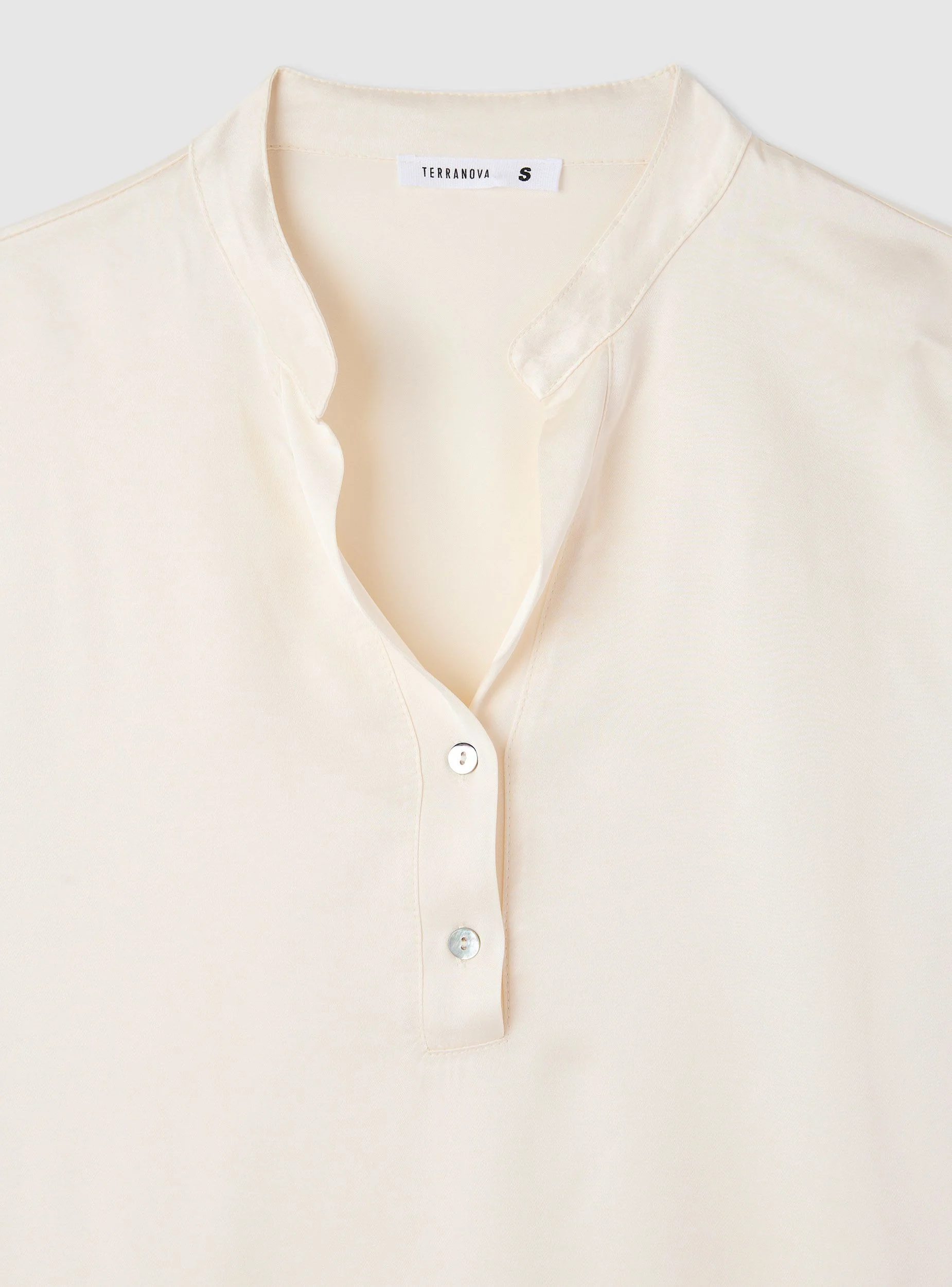 Camicia a maniche corte con collo alla coreana satin - Image 6